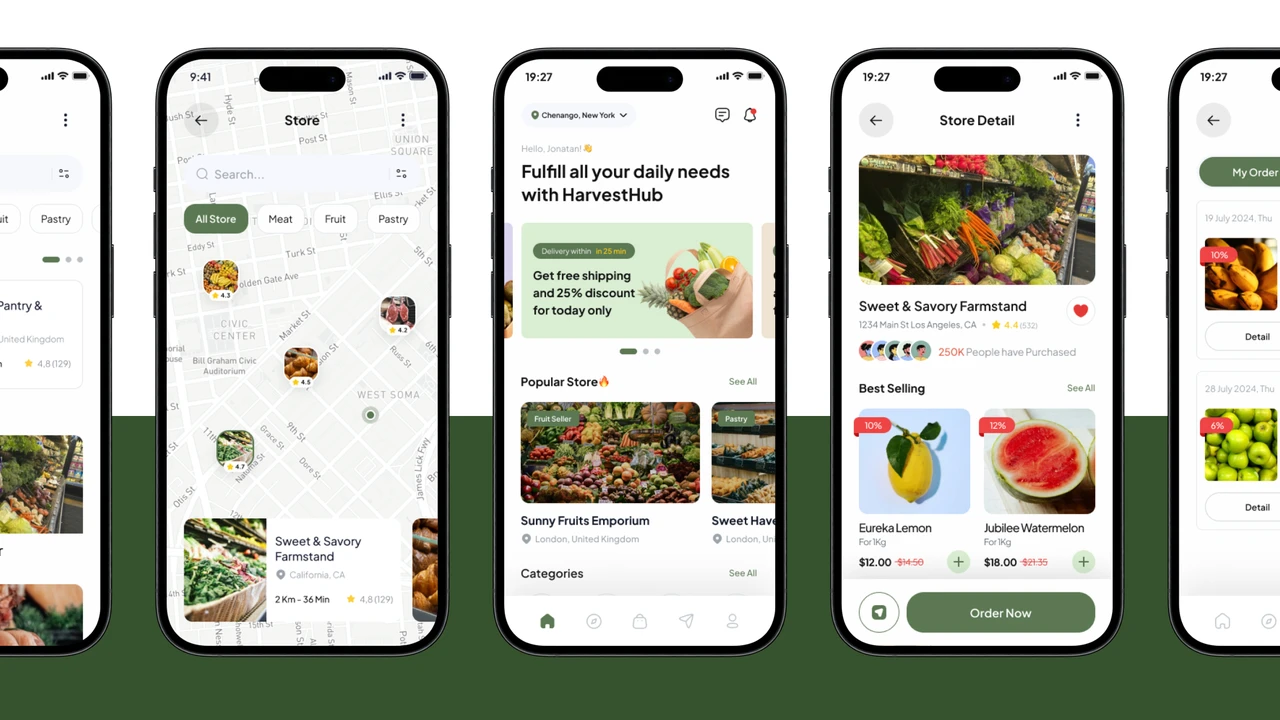 HarvestHub - Ecommerce Grocery Premium UI Kits App