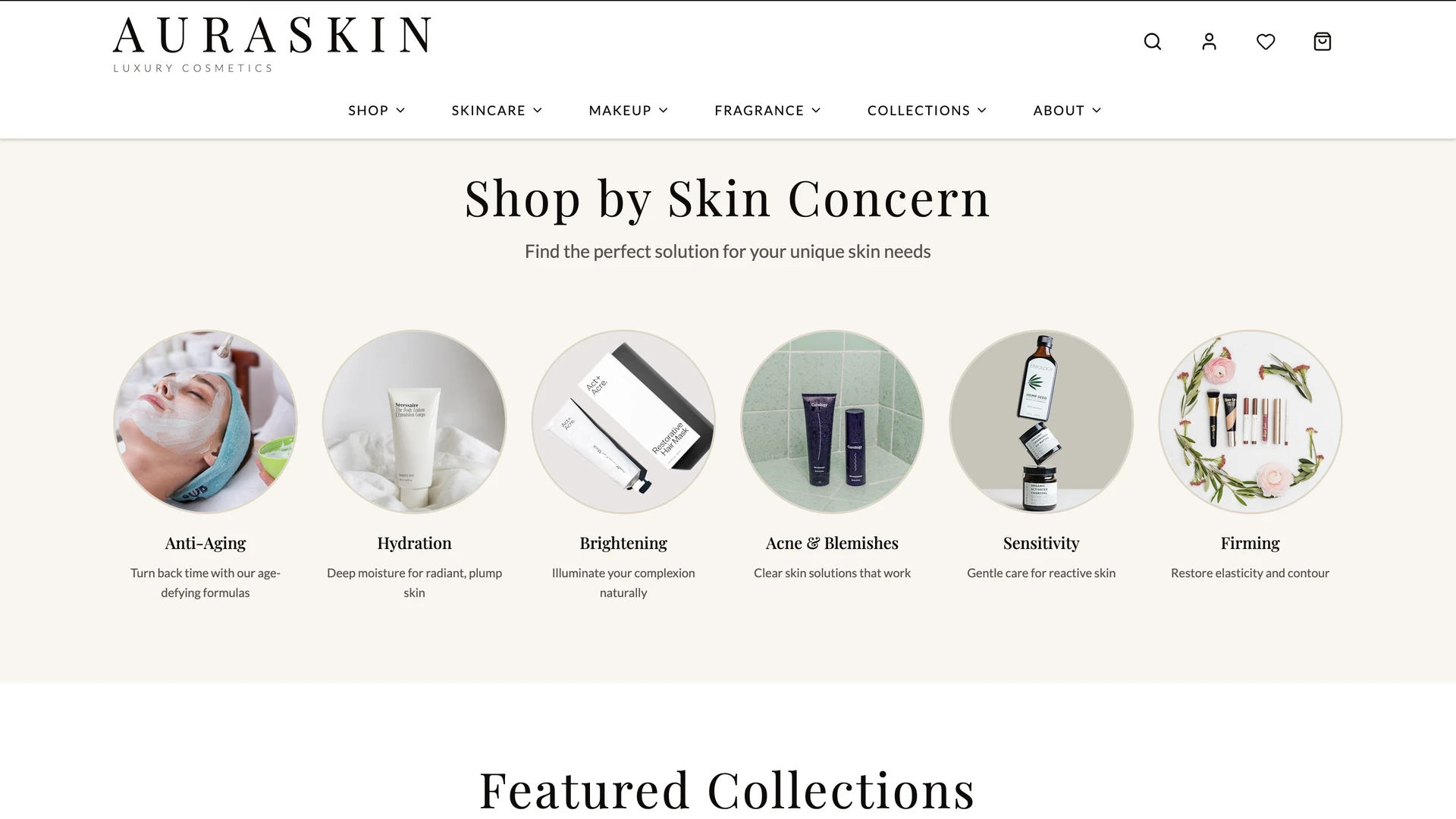 AuraSkin - React Skincare Ecommerce Website Template