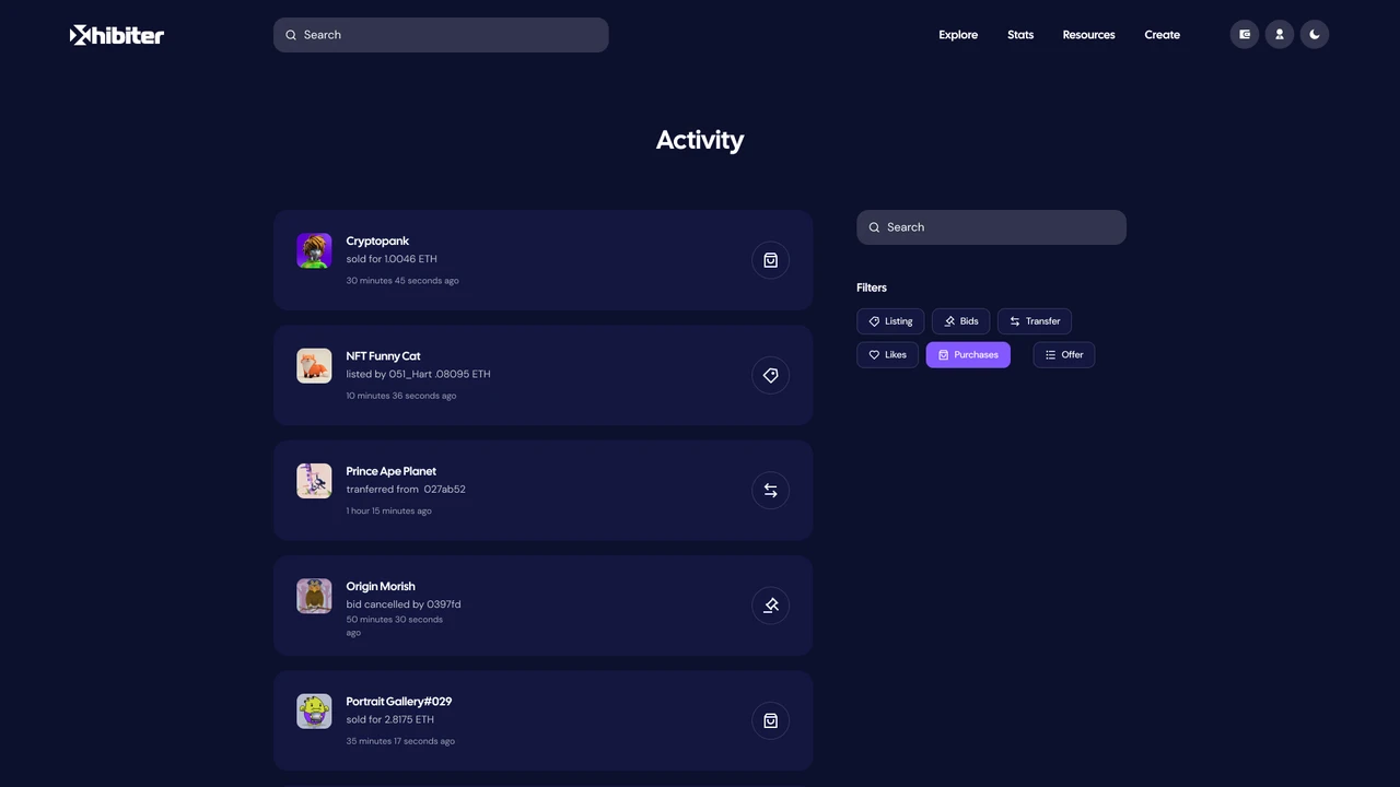 Xhibiter - Web3 Crypto NFT Marketplace Figma Template