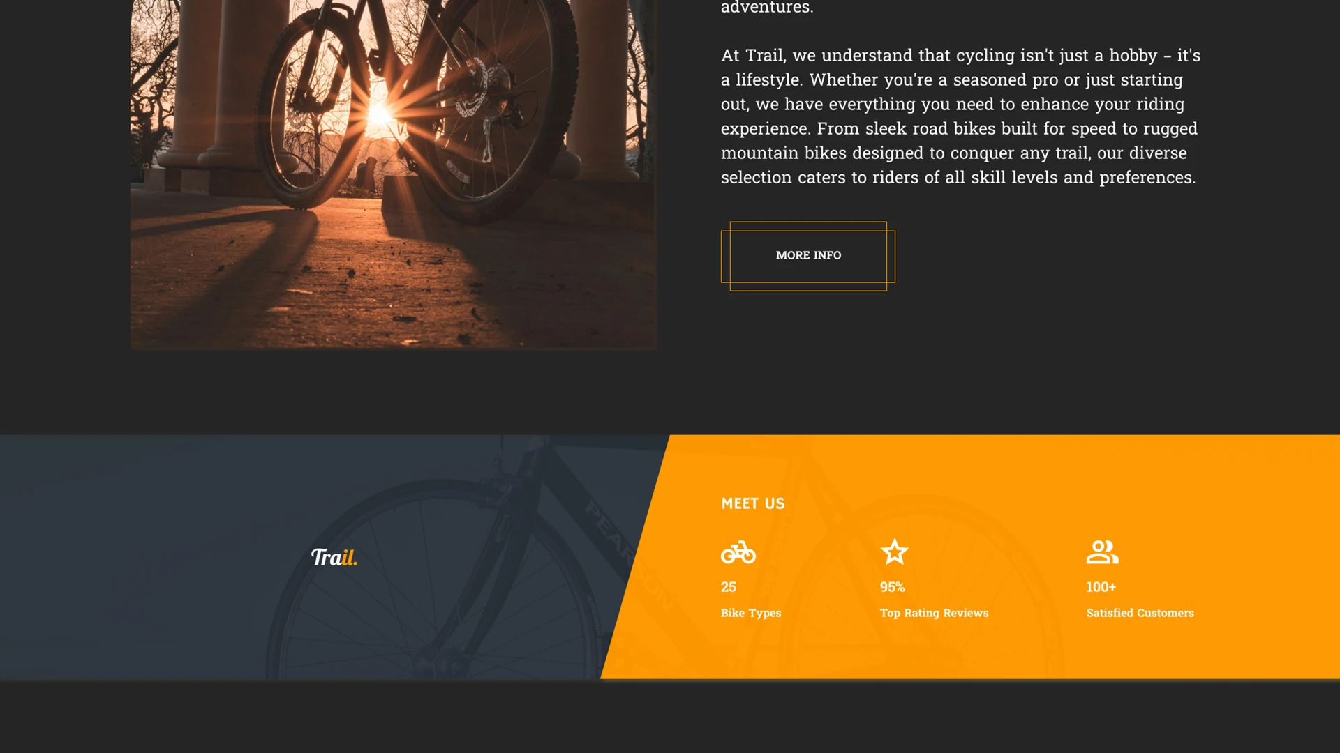 Trail - Modern Cycling and Outdoor Brands Figma Website Template