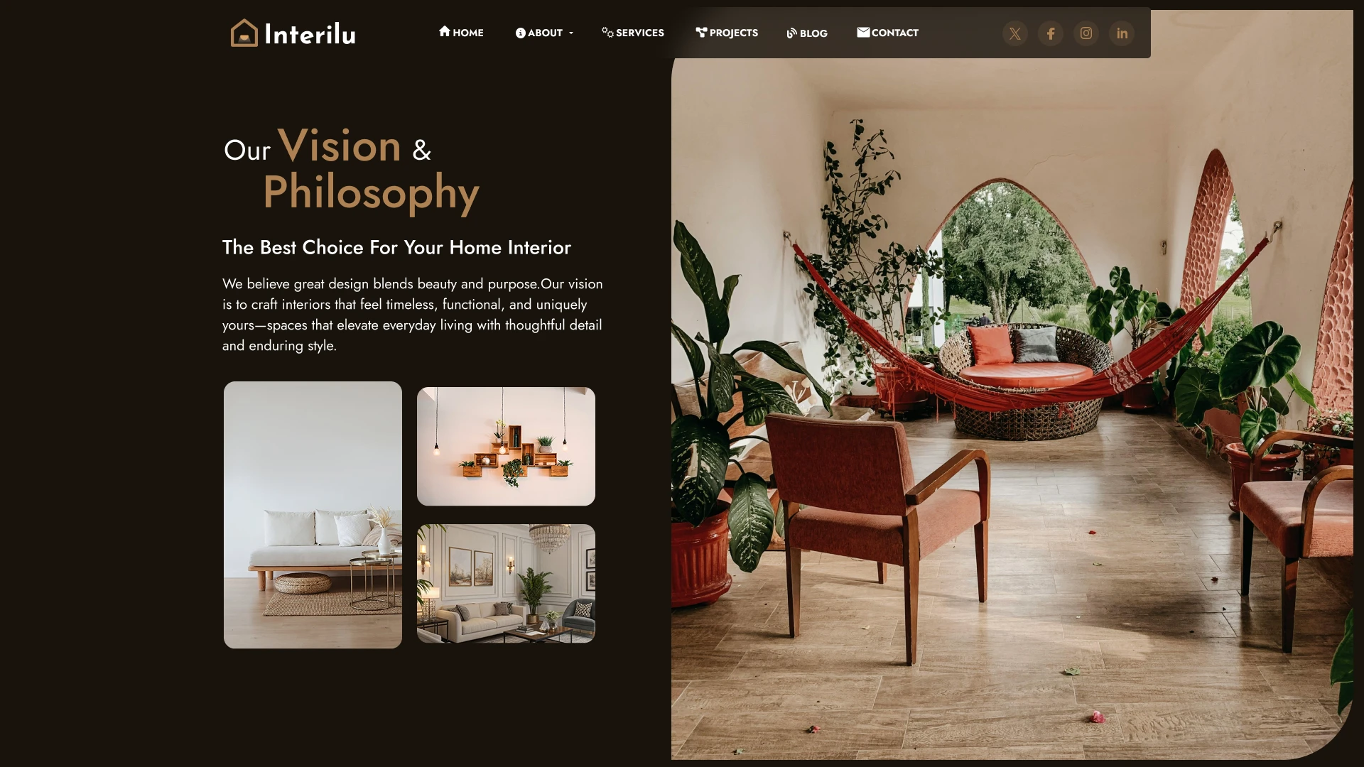 Interilu - Modern Interior Design and Architecture Figma Agency Template