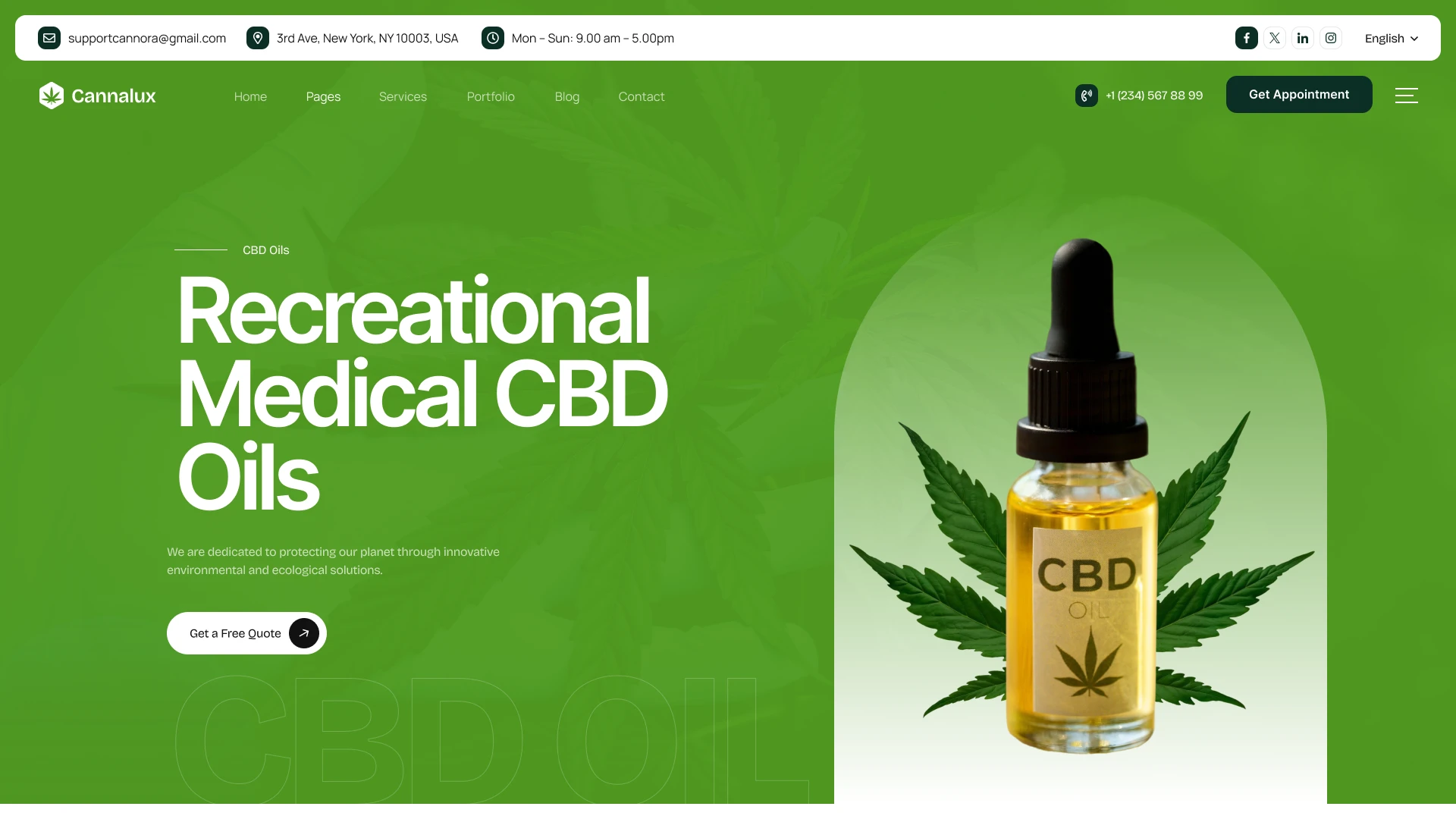 Cannalux - Cannabis & CBD Dispensary Figma Template (Screenshot 1 of 1)