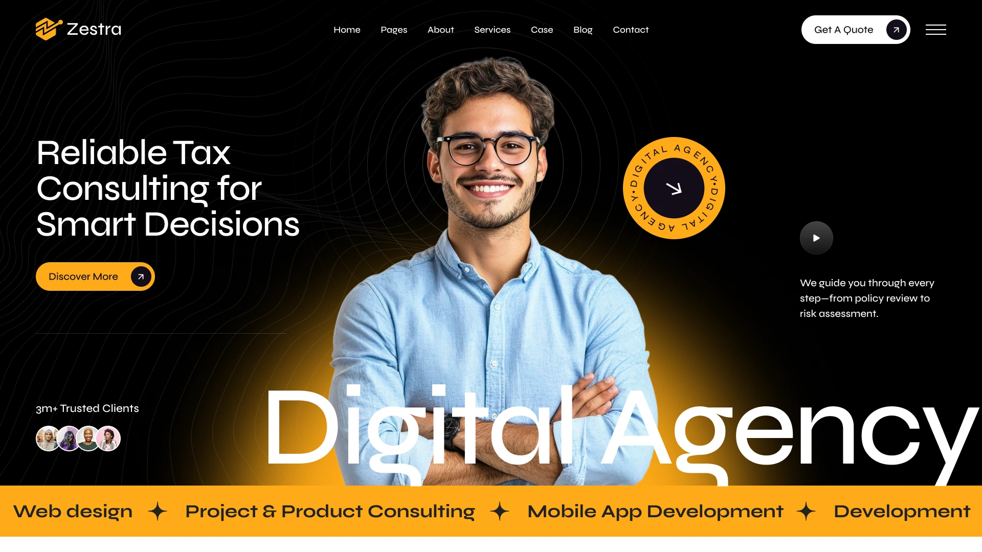 Zestra - Digital Agency & Web Services Figma Template (Screenshot 1 of 1)
