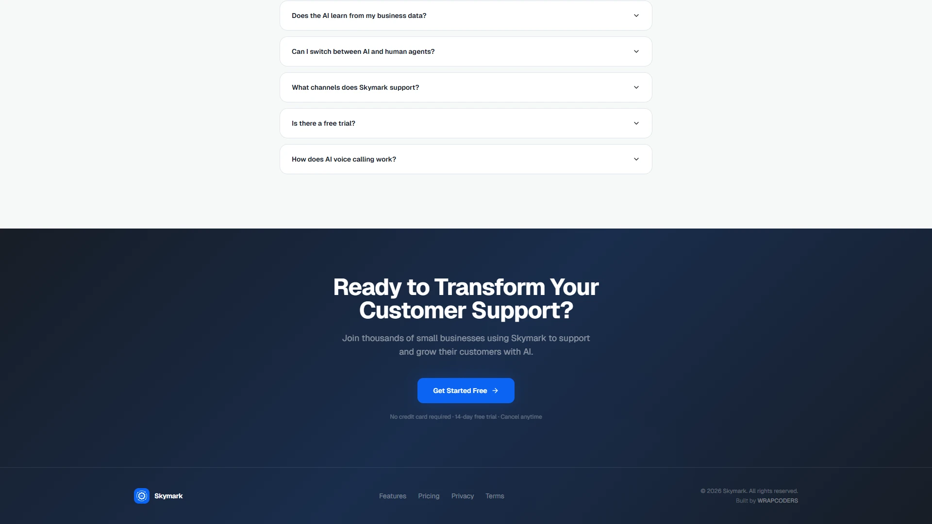 Skymark - AI-Powered Customer Support & Engagement SaaS Platform