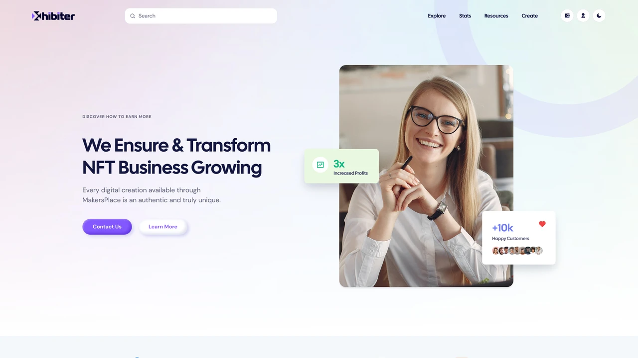 Xhibiter - Web3 Crypto NFT Marketplace Figma Template