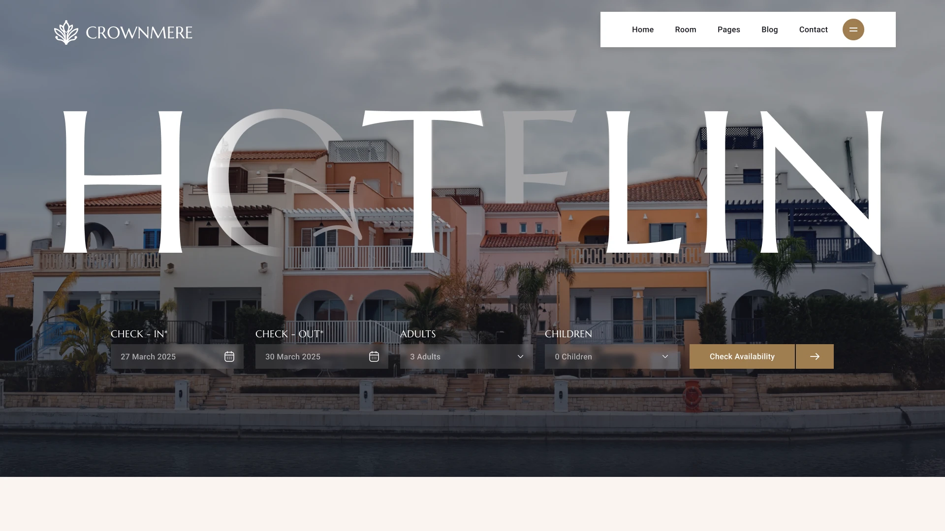 Crownmere - Luxury Hotel & Resort Figma Template (Screenshot 1 of 1)