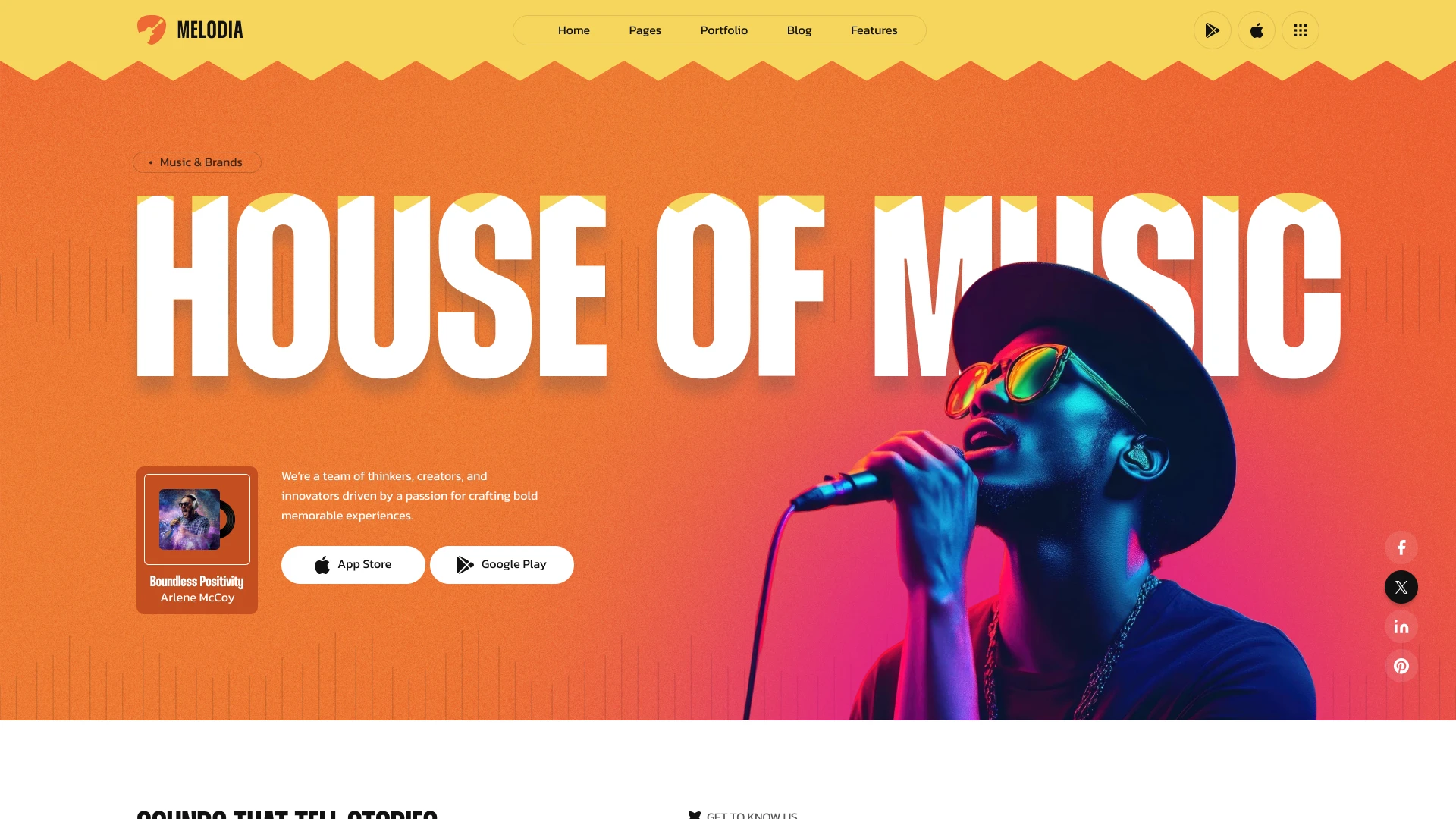 Melodia - Music Band & Artist Portfolio Figma Template (Screenshot 3 of 4)