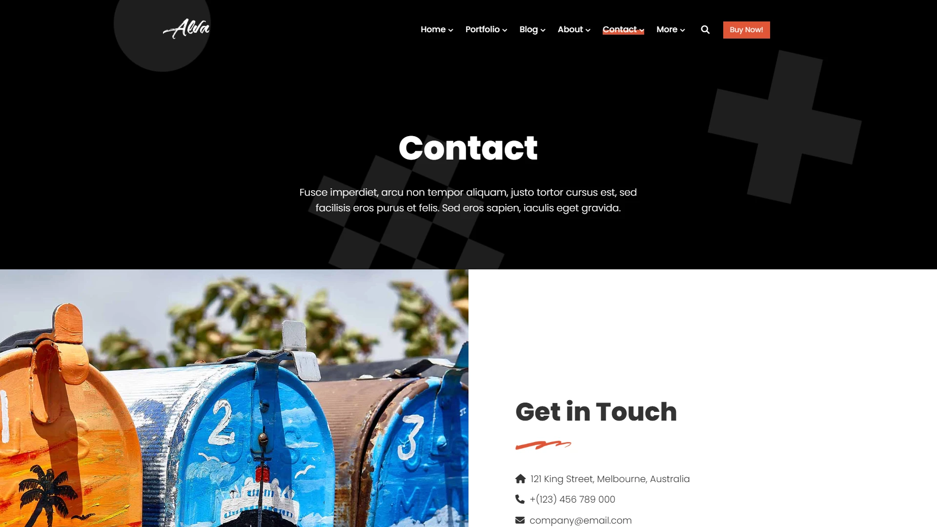 Alva - Creative Portfolio Showcase HTML Website Template