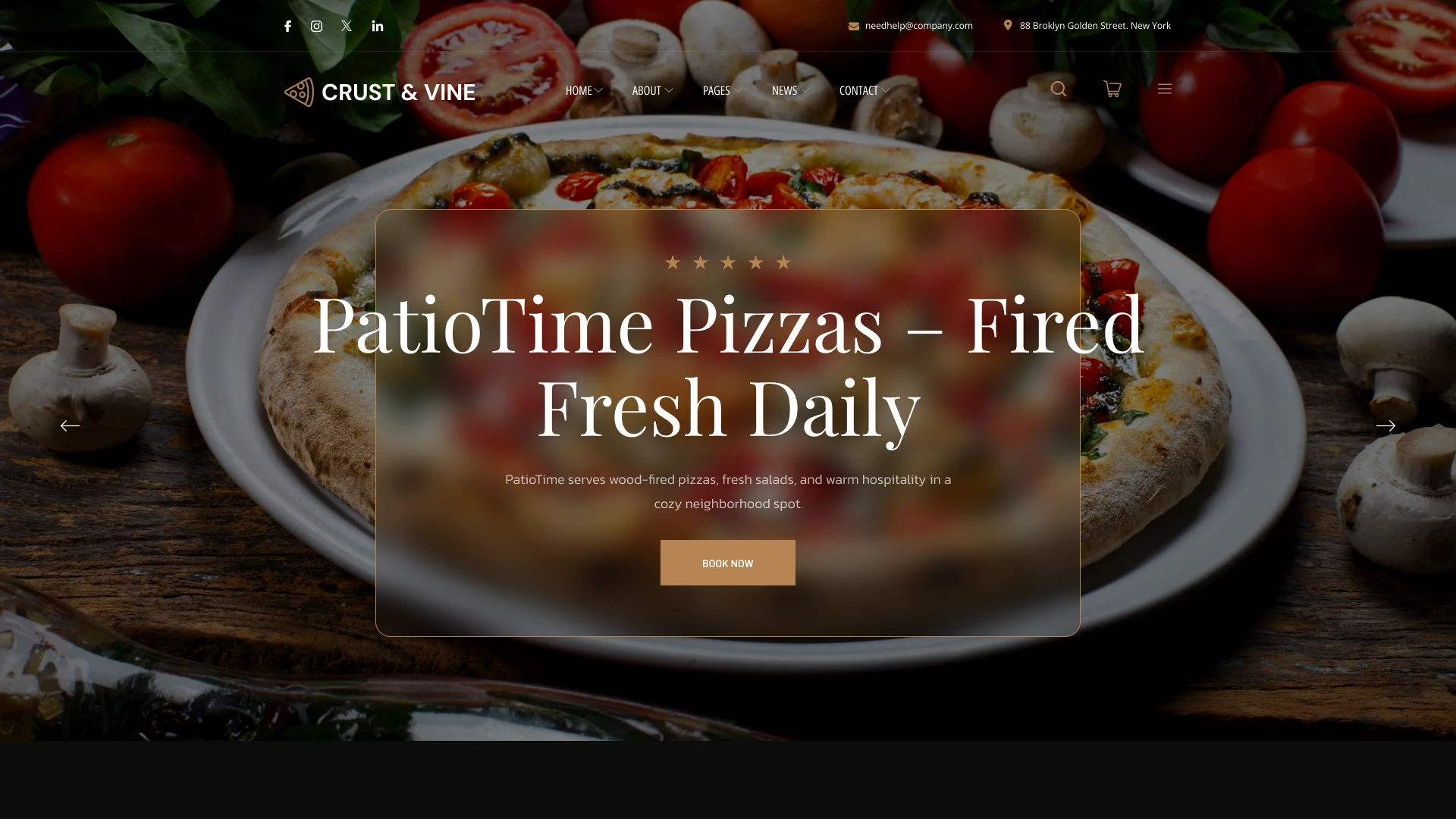 Crust & Vine - Bistro & Pizza Restaurant Figma Template (Screenshot 1 of 1)
