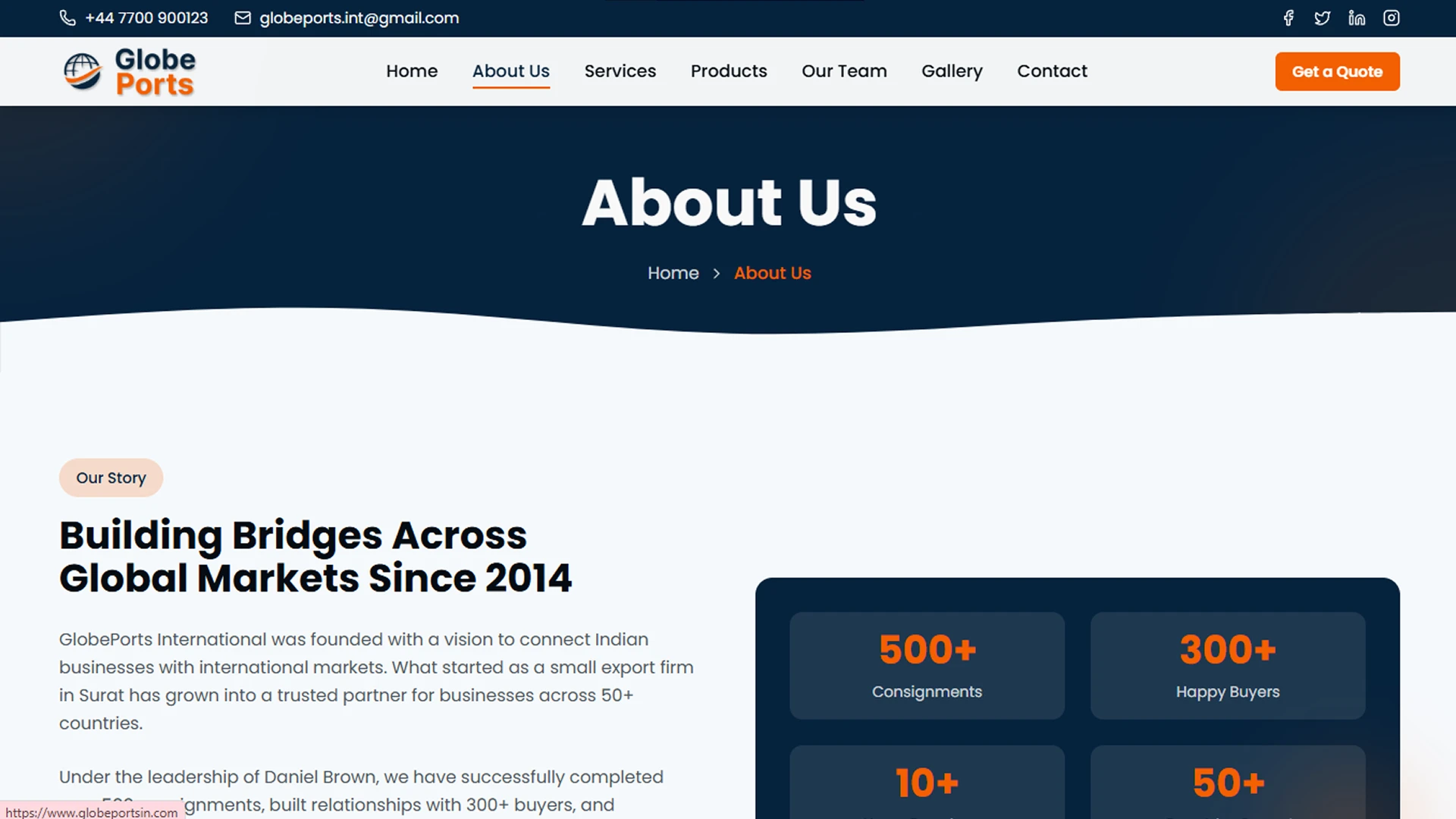 GlobePorts - Import Export Business Website Next.js Tailwind CSS