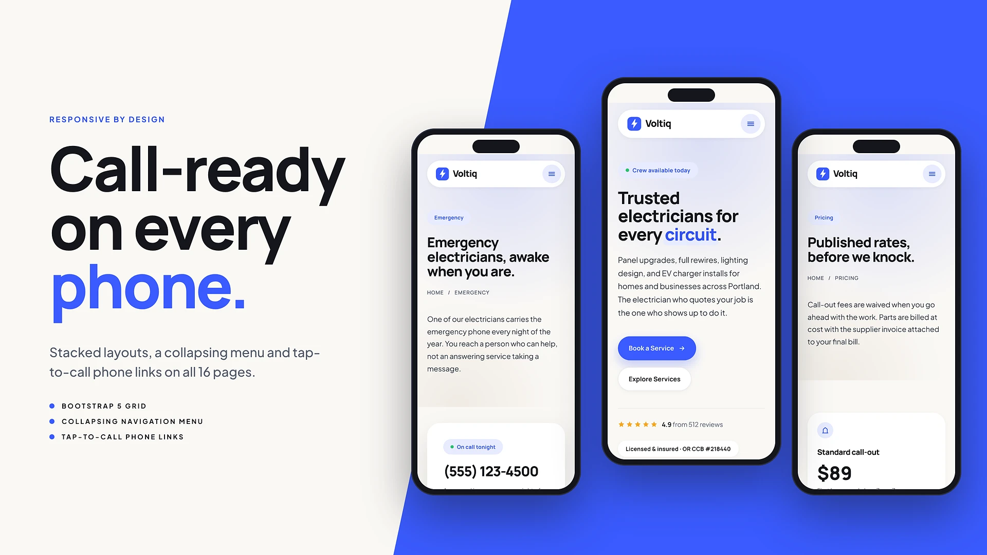 Voltiq - Electrician & Electrical Services HTML Template