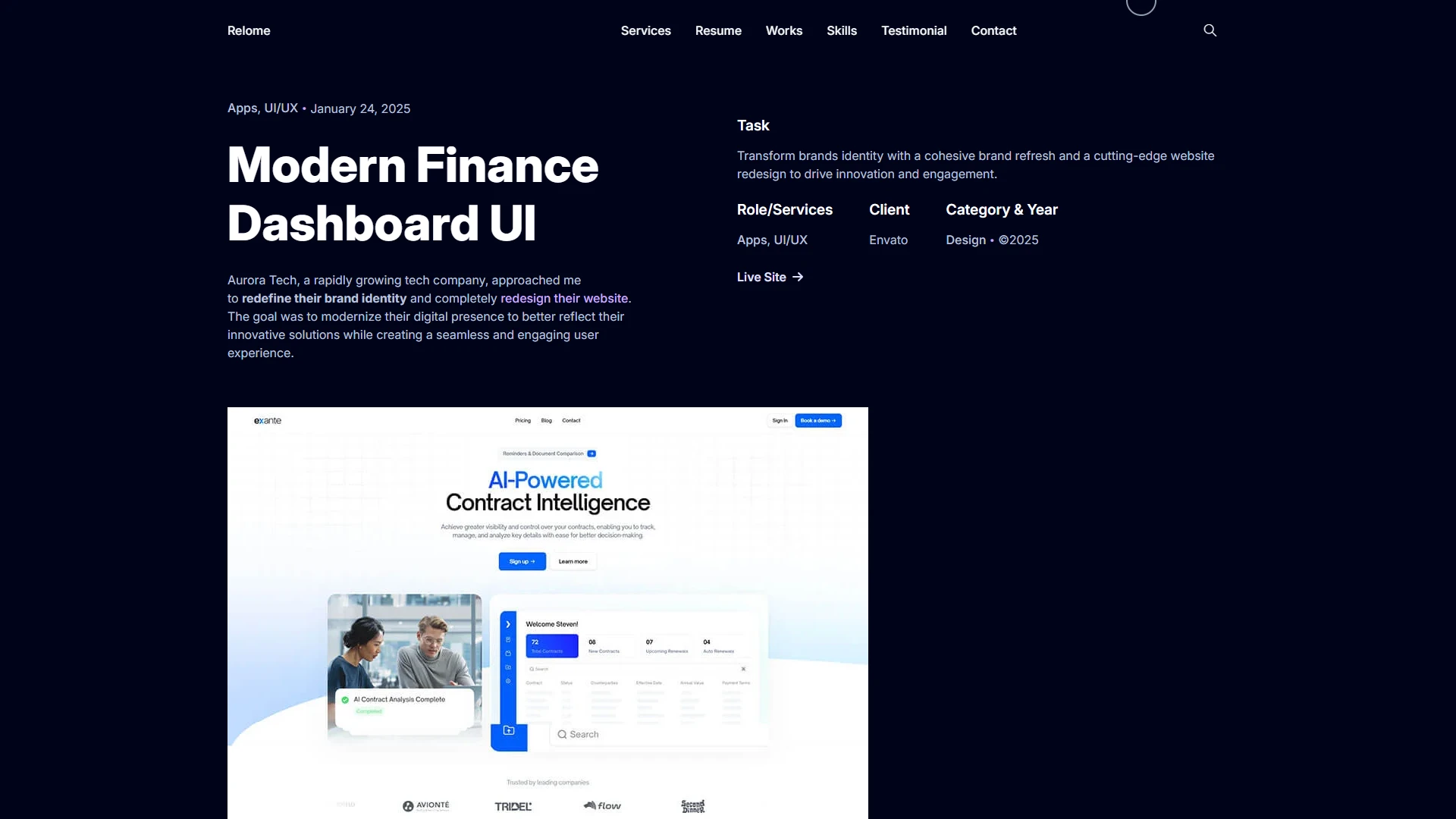 Relome - Personal Portfolio WordPress Theme