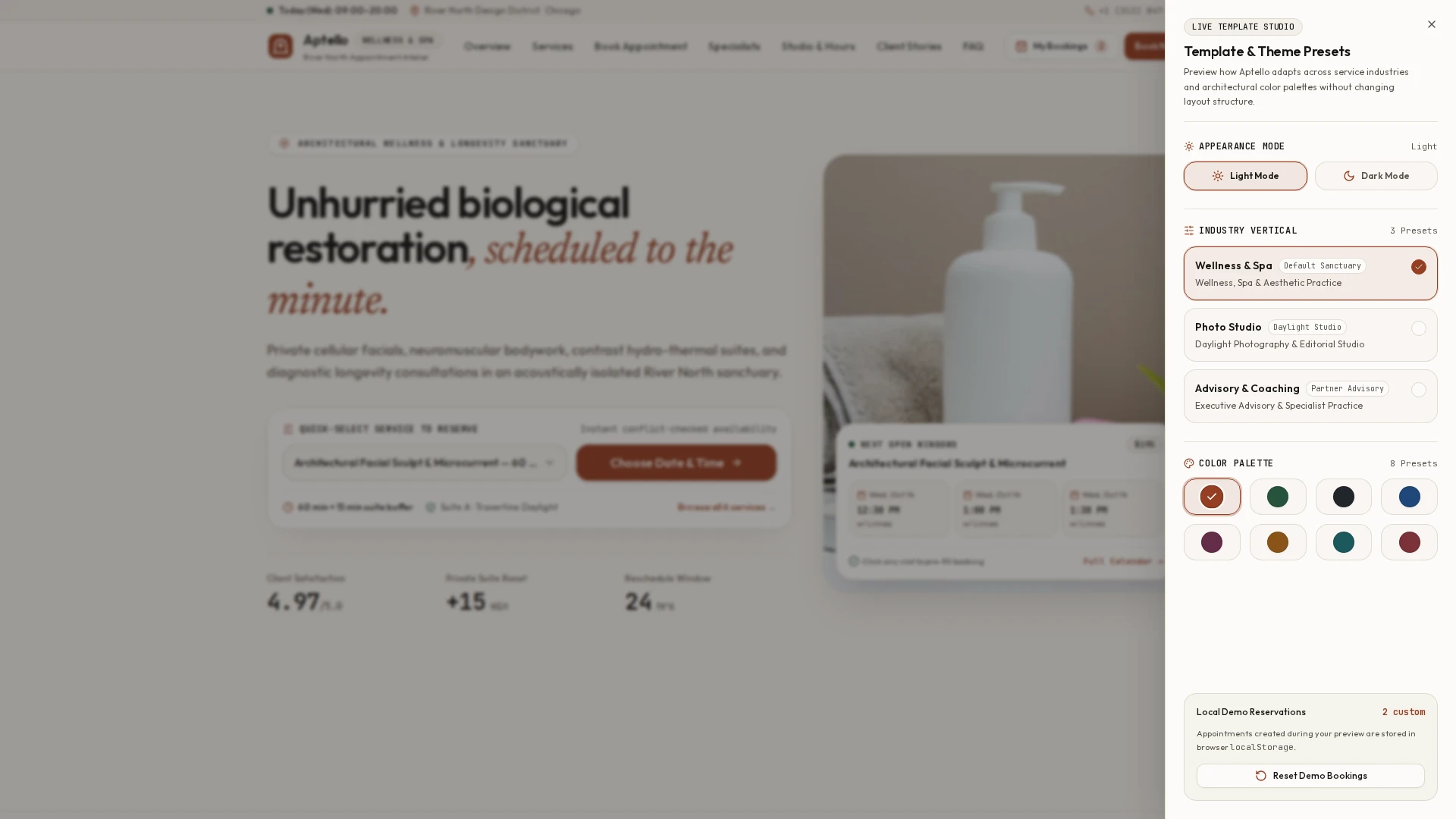 Aptello - Service Booking and Appointment Studio Next.js Template