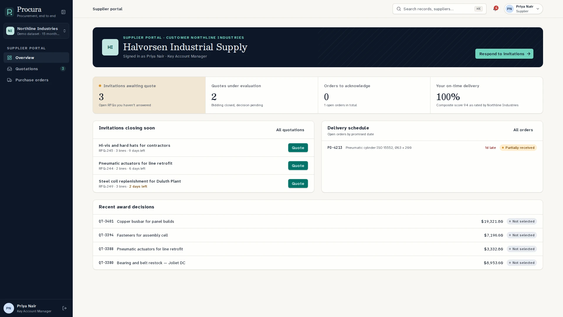 Procura - Next.js B2B Procurement & Supplier Management Template