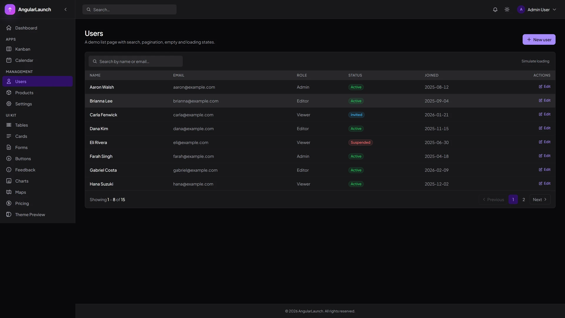 AngularLaunch - Angular 21 Admin Dashboard Template + Dark Mode & RTL