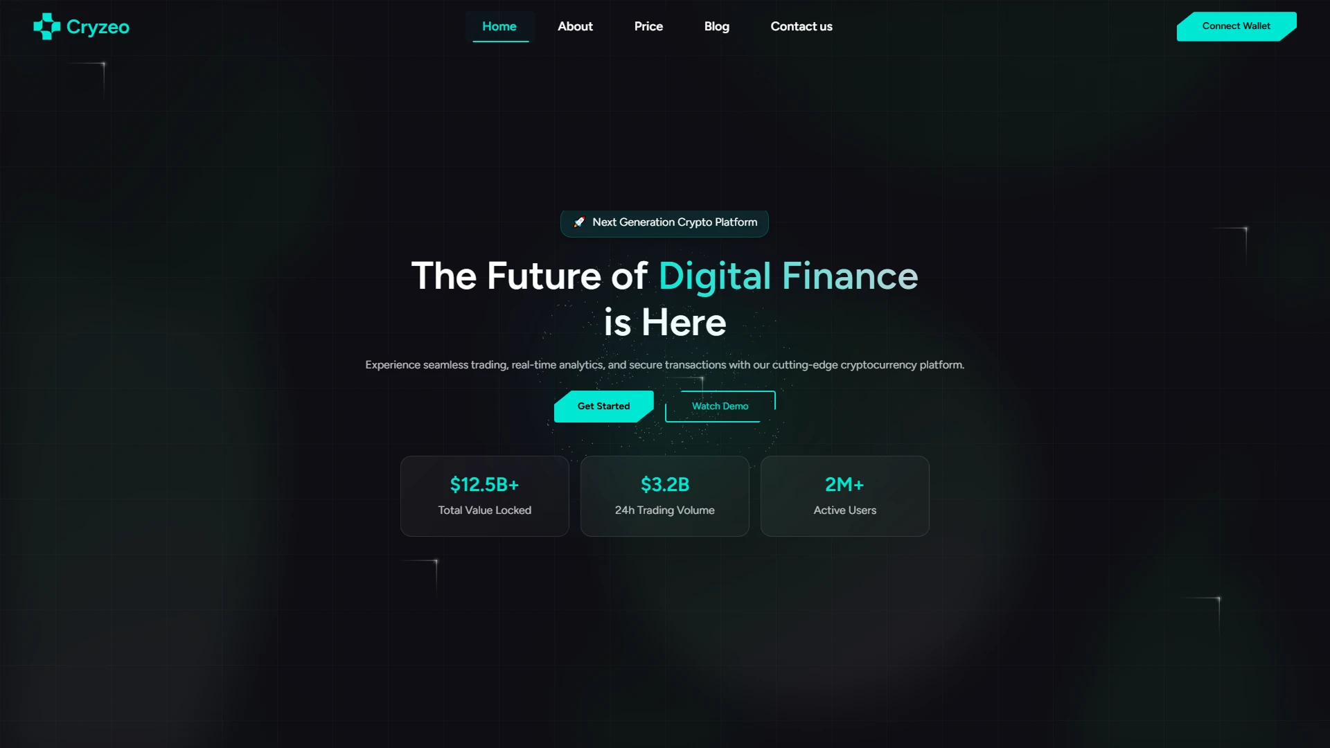 Cryzeo - Crypto Token Landing Website Template Bootstrap Modern Crypto