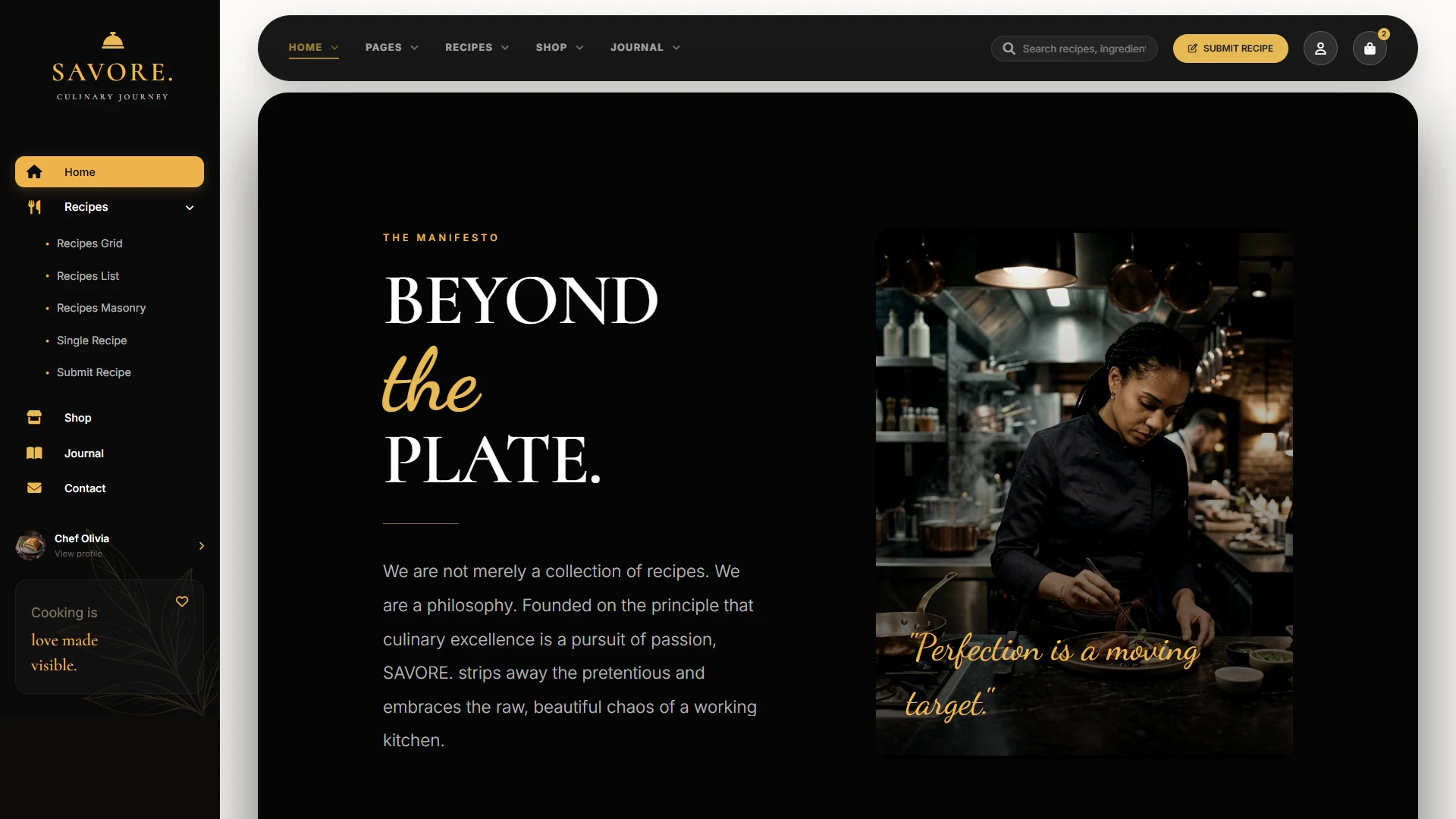 Savore - Food & Recipes WordPress Theme