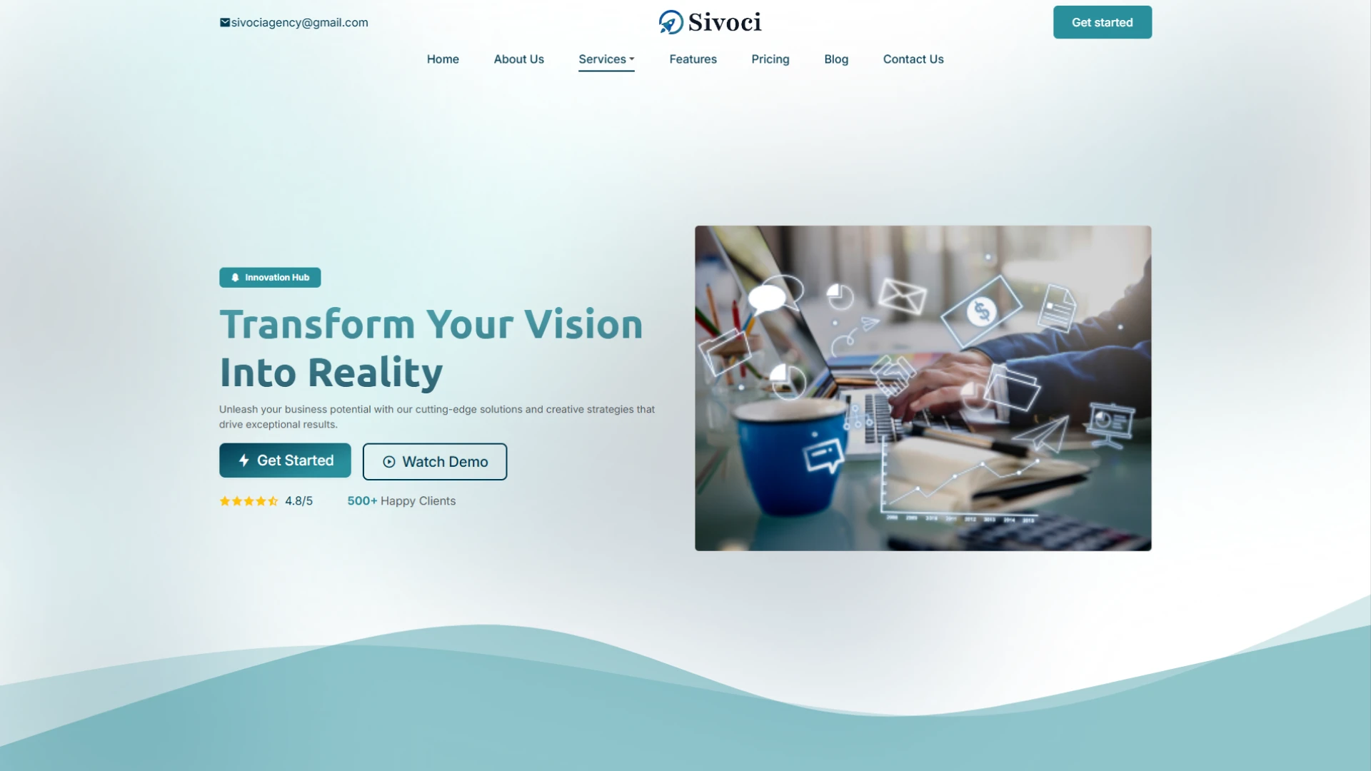 Sivoci - Business Website ReactJs Template Modern Corporate Company Design