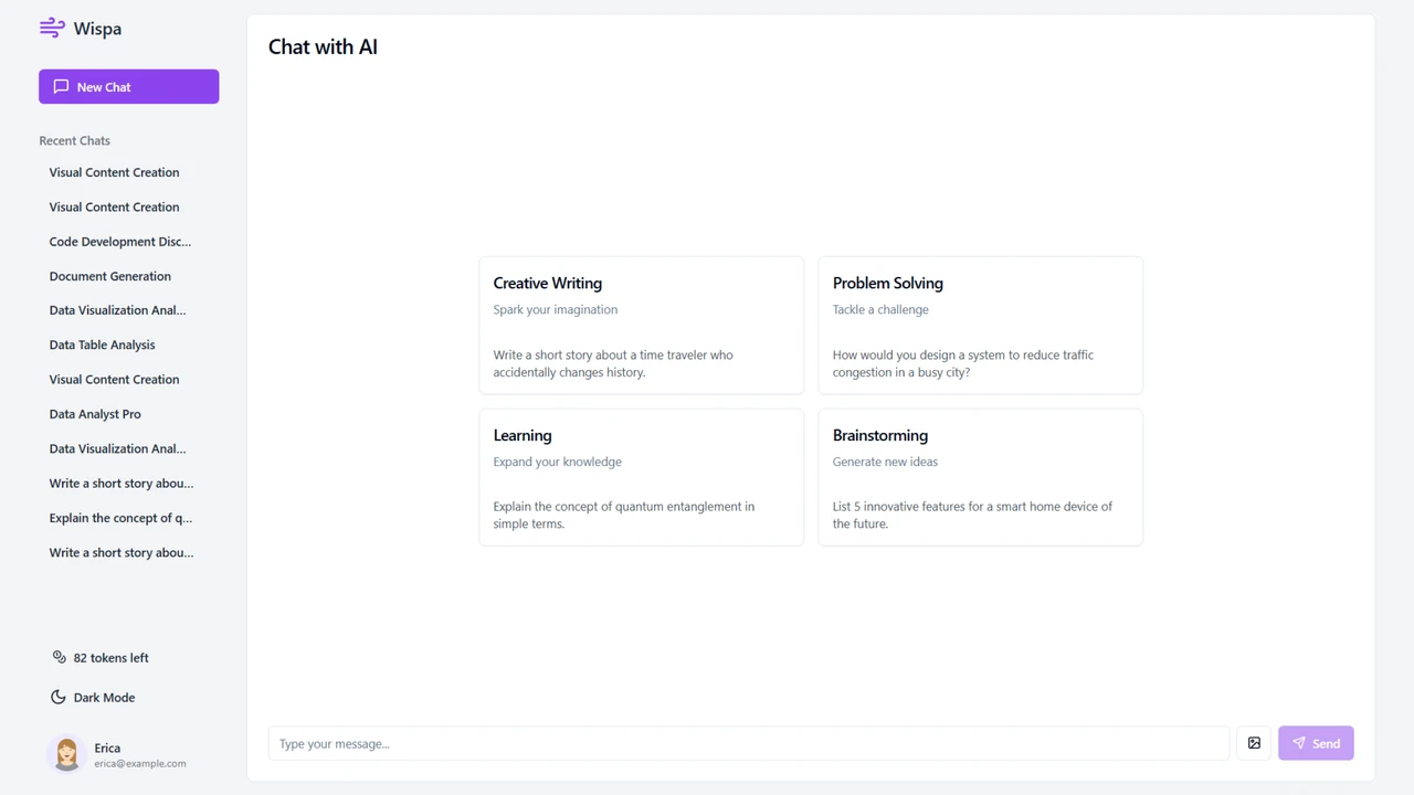 Wispa - Advanced AI Chat Interface with Bot Creation