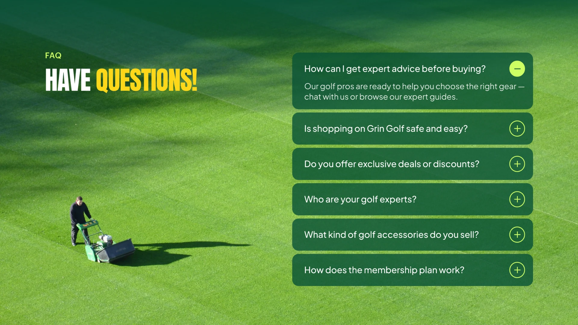 Grin Golf - Golf Academy & Pro Shop Ecommerce HTML Template