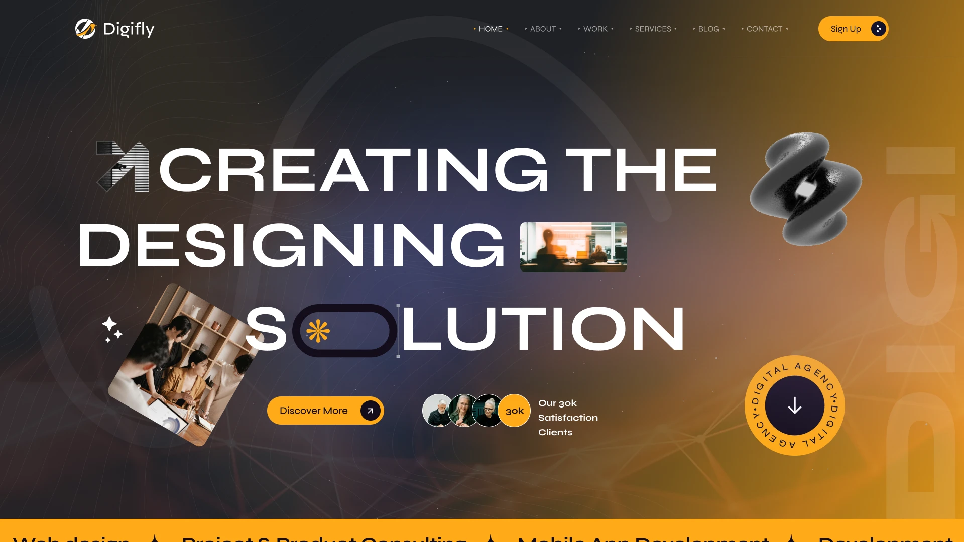 Digifly - Digital Agency & Creative Services Figma Template (Screenshot 1 of 1)
