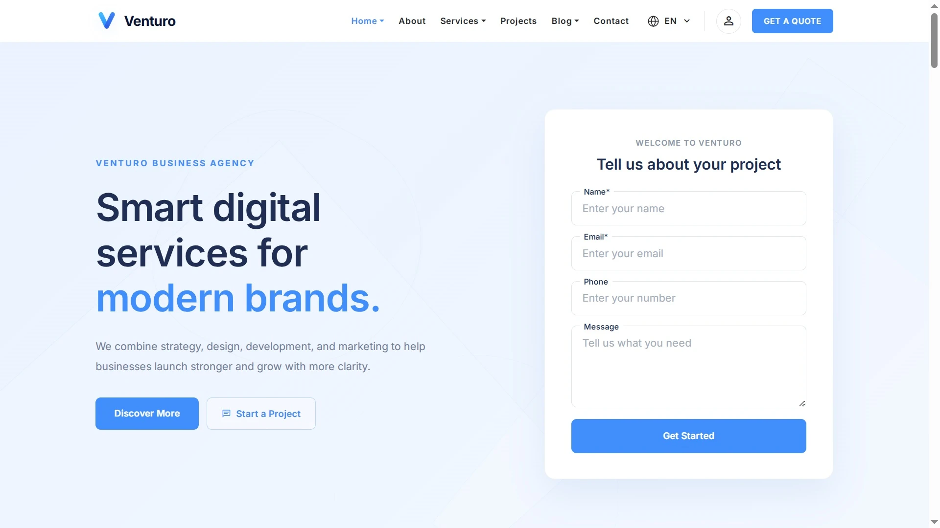 Venturo - Business & Services Multi-Framework Template