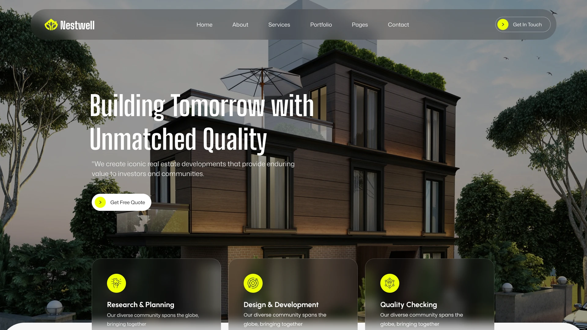 Nestwell - Real Estate & Property Listings Figma Template (Screenshot 1 of 1)