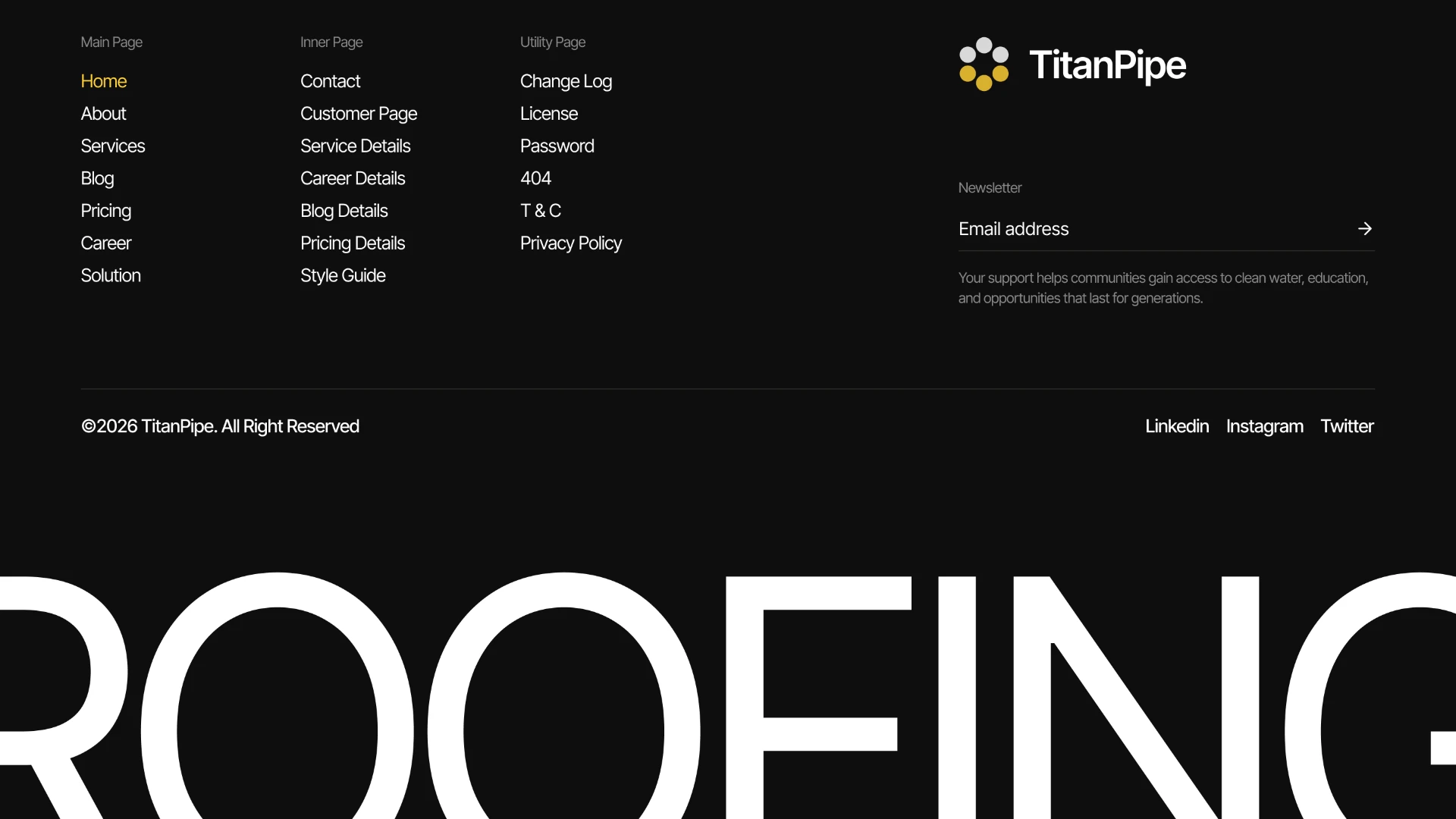 TitanPipe - Next.js 16 Roofing and Construction Template