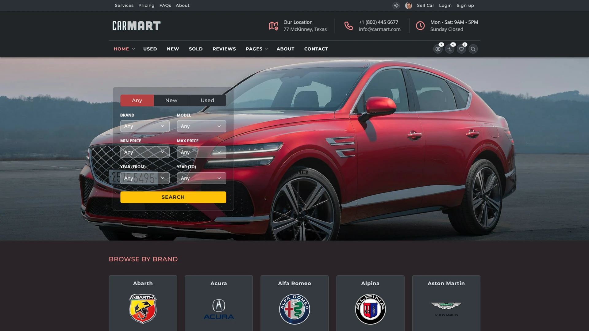 CarMart - Automotive Car Dealership WordPress Theme