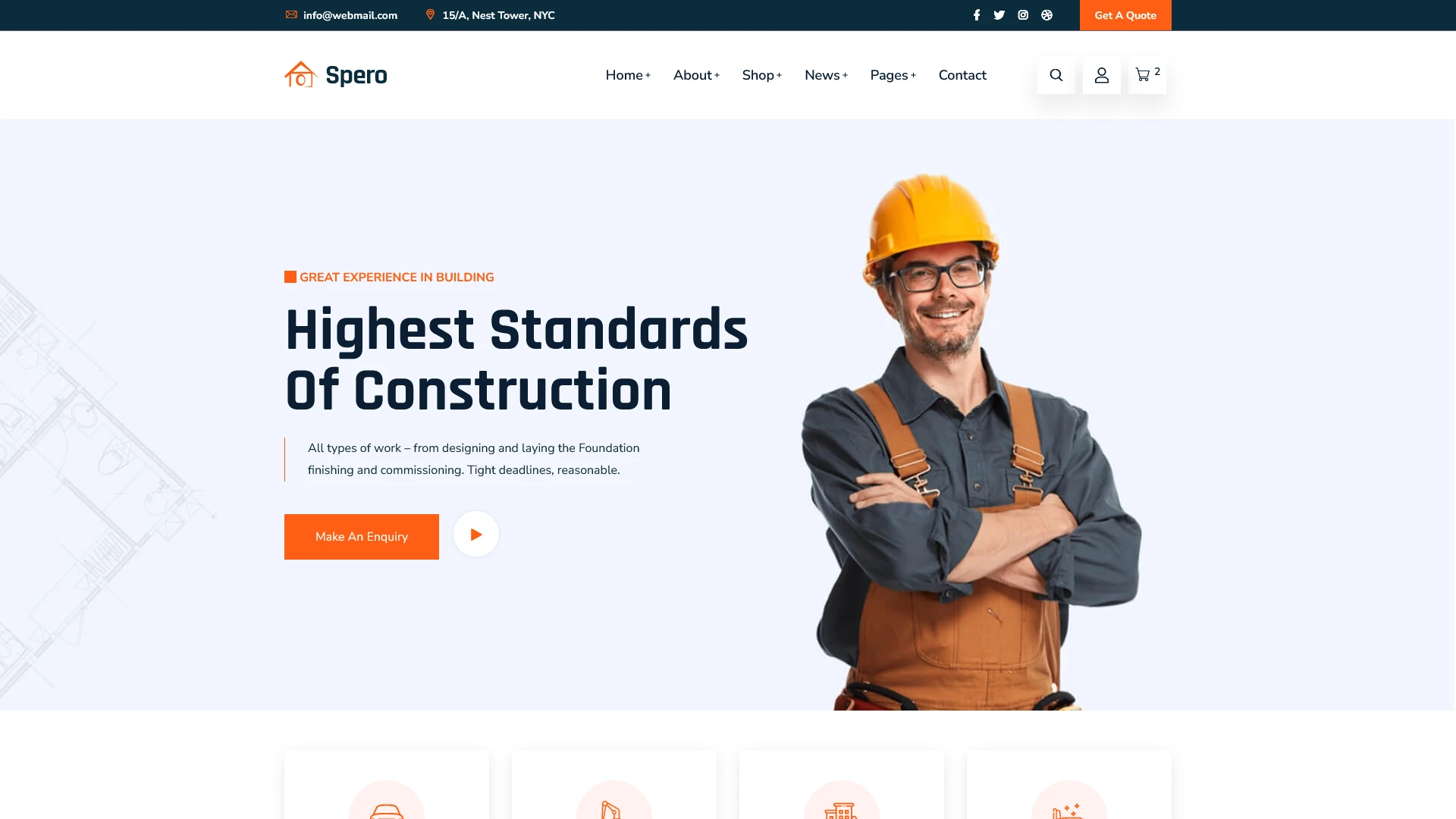 Spero - Building and Construction Bootstrap HTML Template