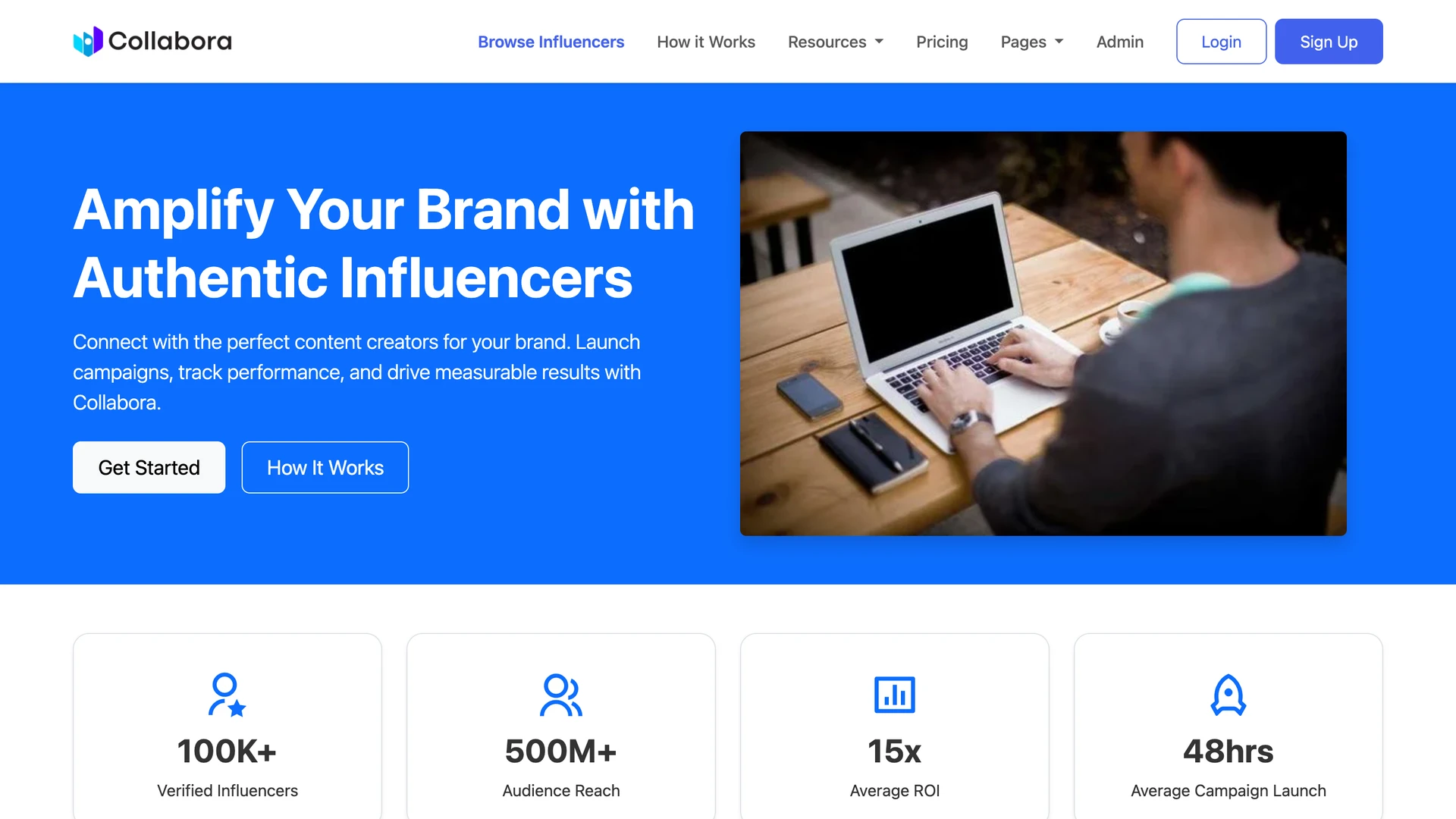 Collabora - Influencer-Brand Collaboration HTML Bootstrap Template with Admin