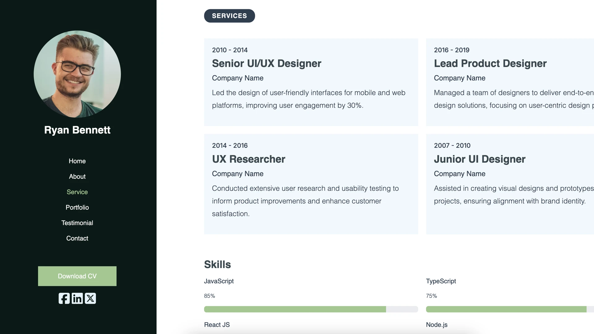 ClarifyFolio - Next.js Personal Portfolio Template