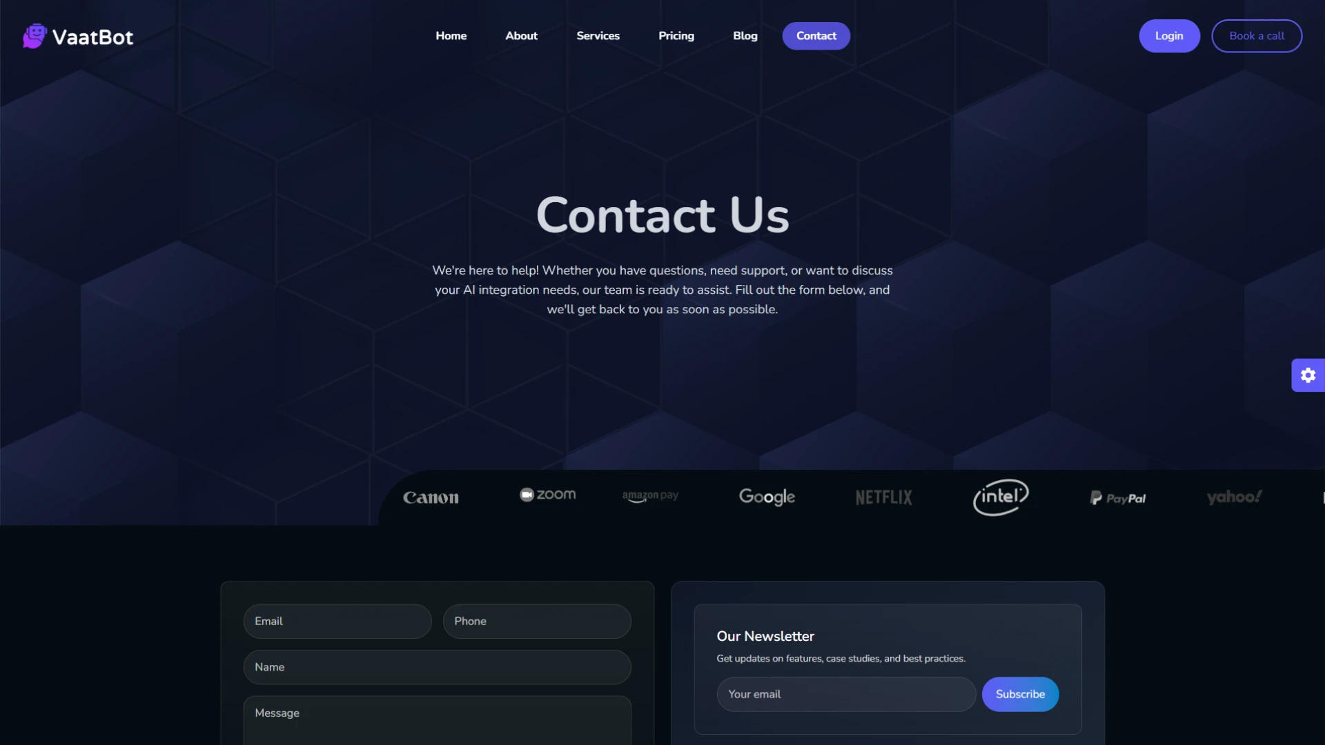 VaatBot - AI Chatbot Landing Website Template NextJS Tailwind Modern SaaS