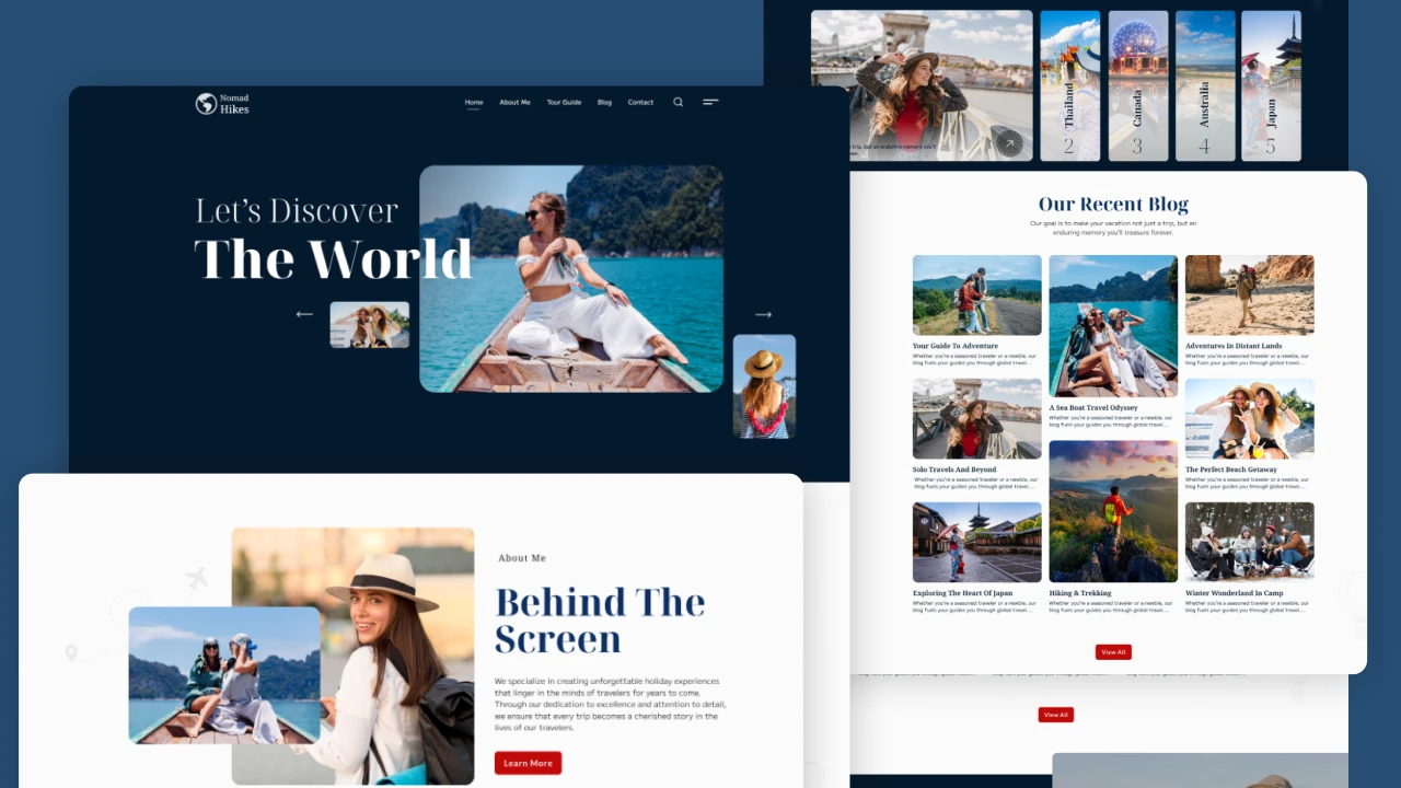 Nomad Hikes - Modern Figma Template for Travel and Adventure Websites