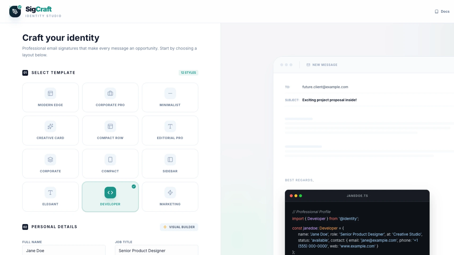 SigCraft - Ultimate Professional Email Signature Generator