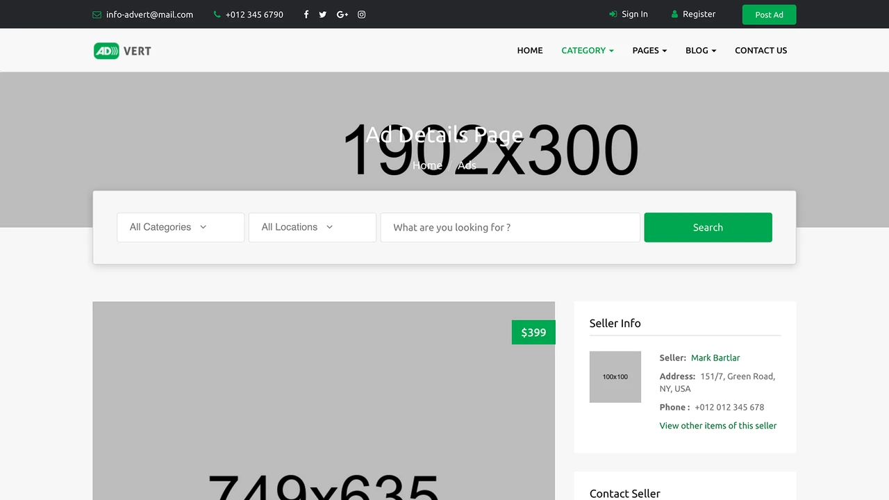 Advert - Classified Ads Template
