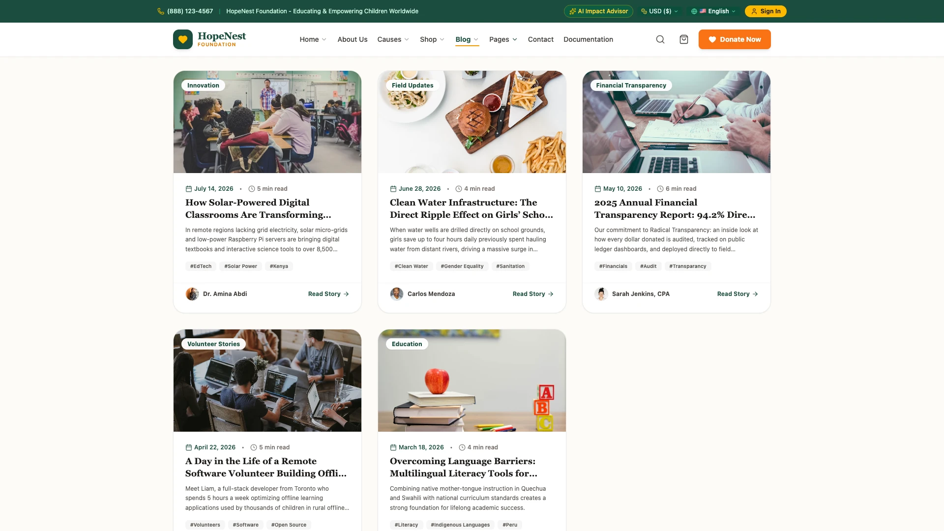HopeNest - NGO, Charity & Donation Next.js Tailwind Template