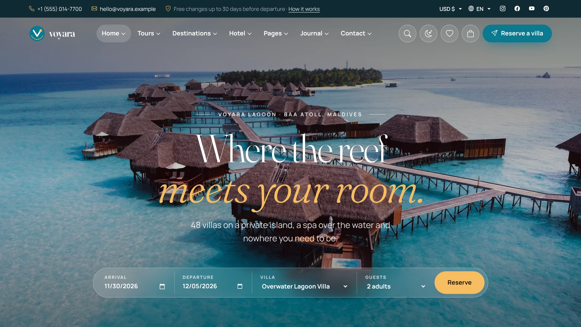 Voyara - Travel Agency & Boutique Hotel HTML Template