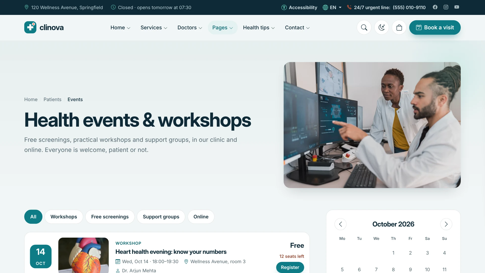 Clinova - Medical Clinic & Healthcare HTML Template