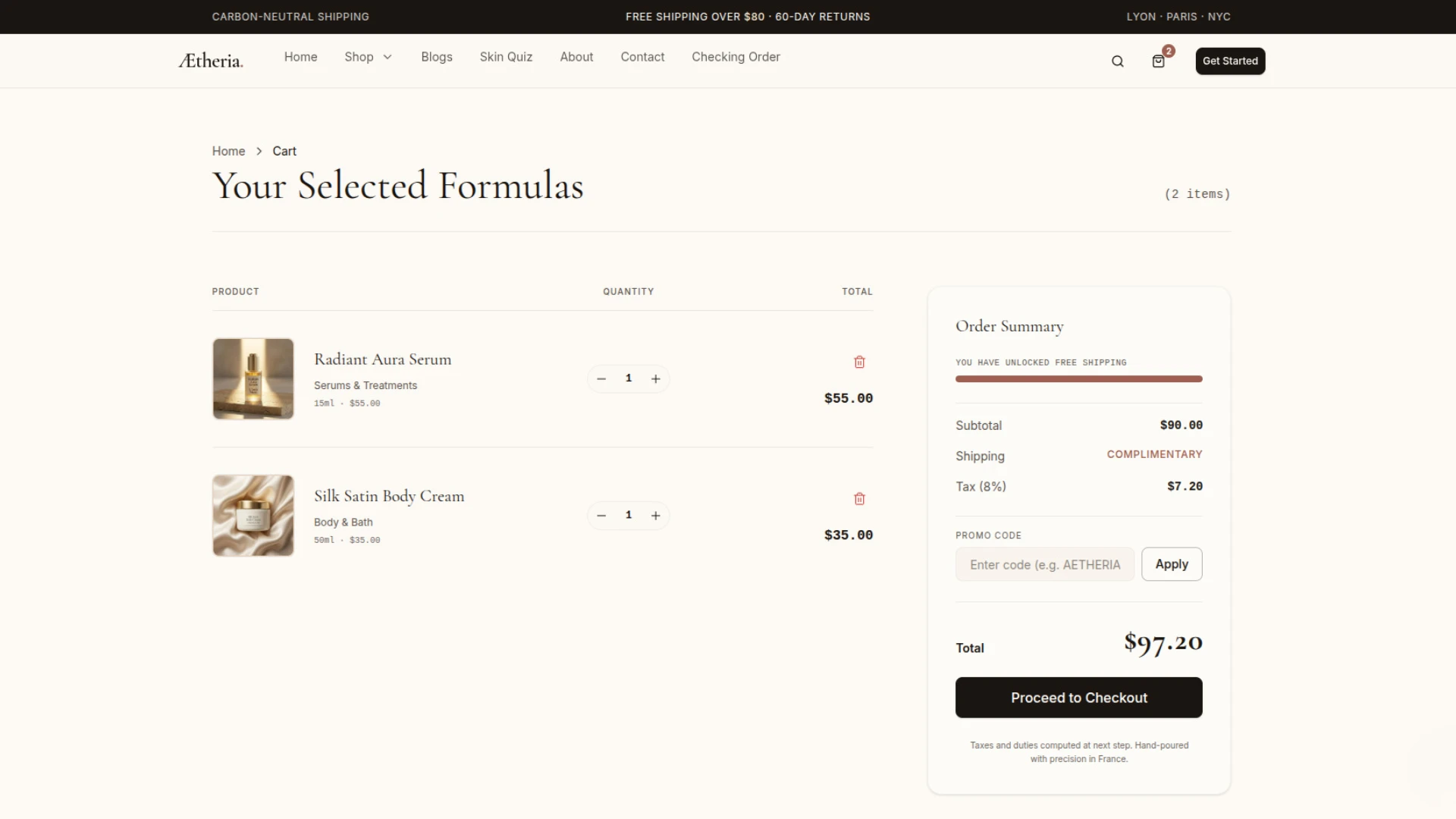 Aetheria Botanicals - Skincare & Beauty Next.js Storefront Template