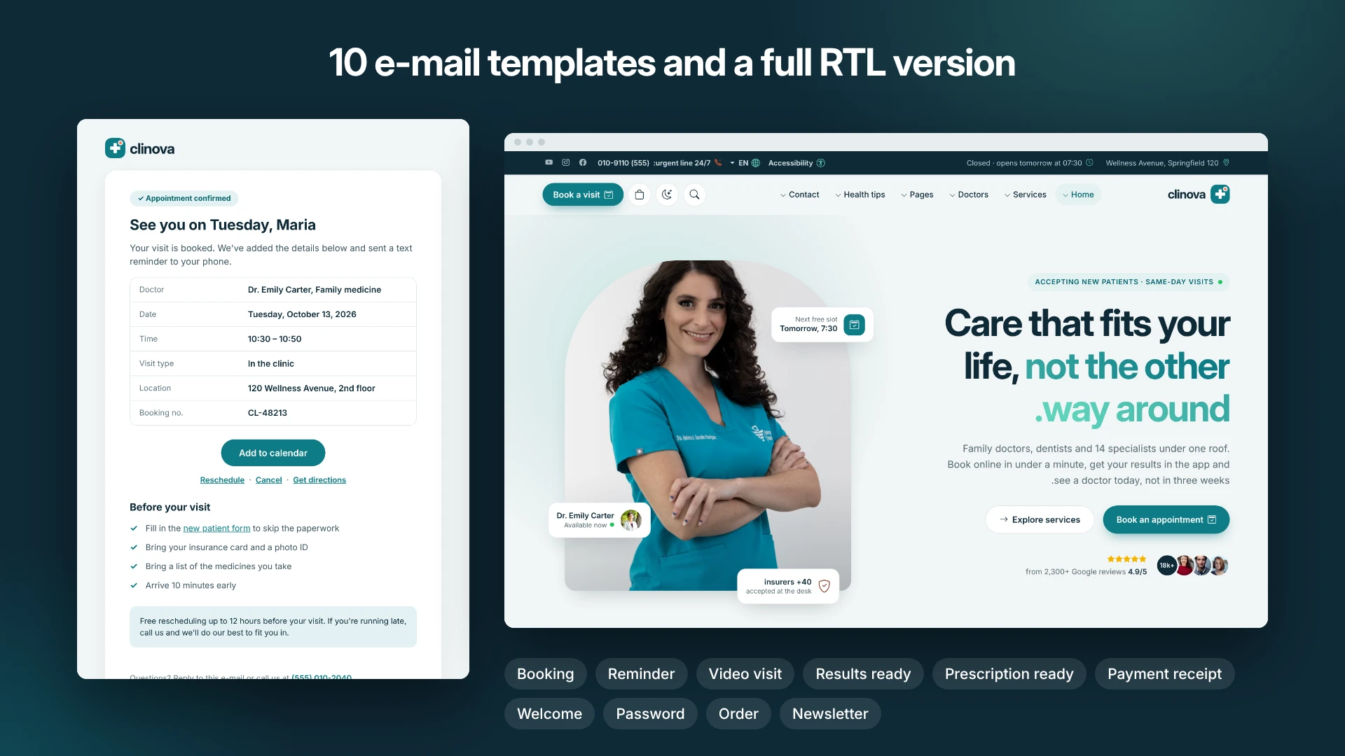 Clinova - Medical Clinic & Healthcare HTML Template