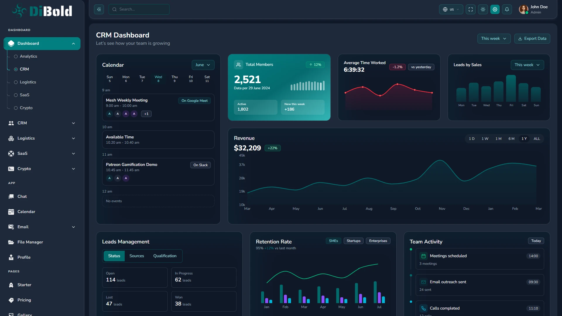 DiBold - React 19 & Tailwind CSS 4 Admin Dashboard Template