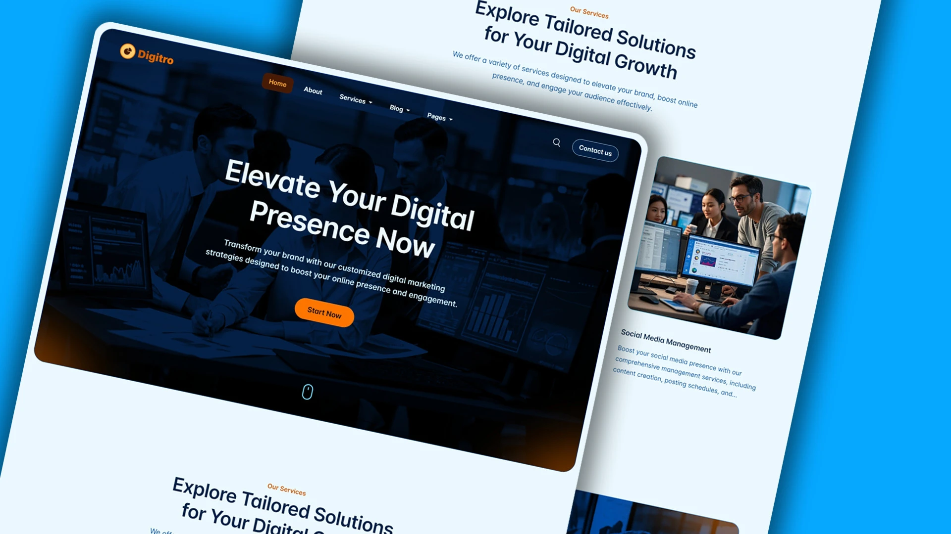 Digitro - Cutting-Edge Digital Marketing Agency HTML Website Template