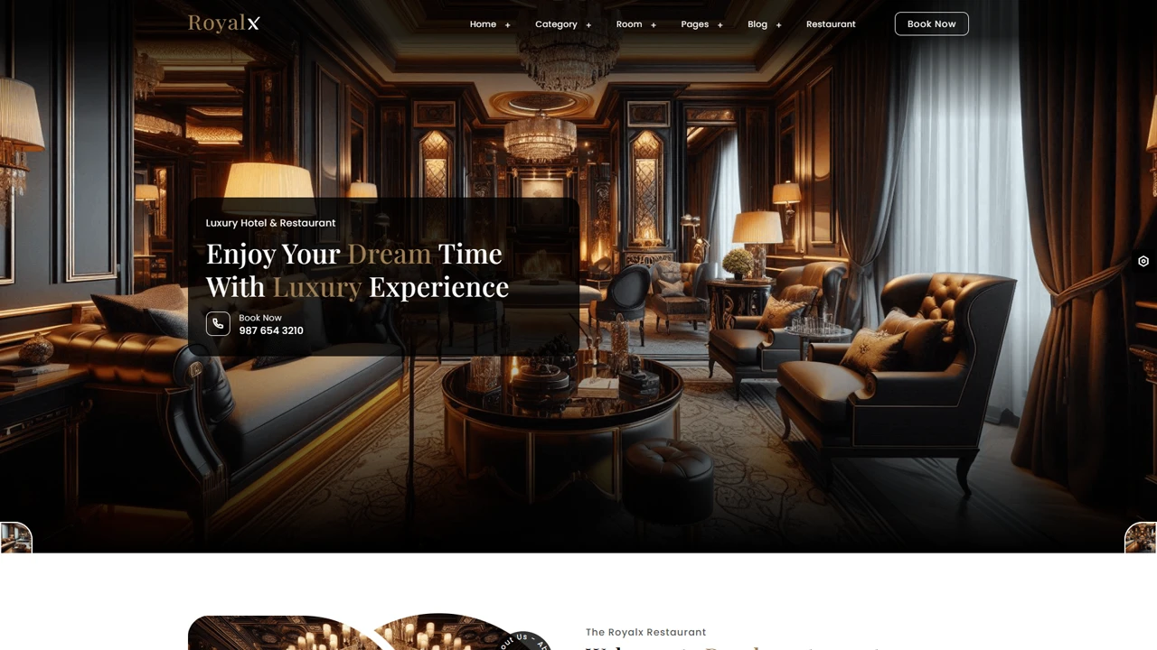 The Royalx - Hotel & Restaurant Tailwind CSS HTML Template