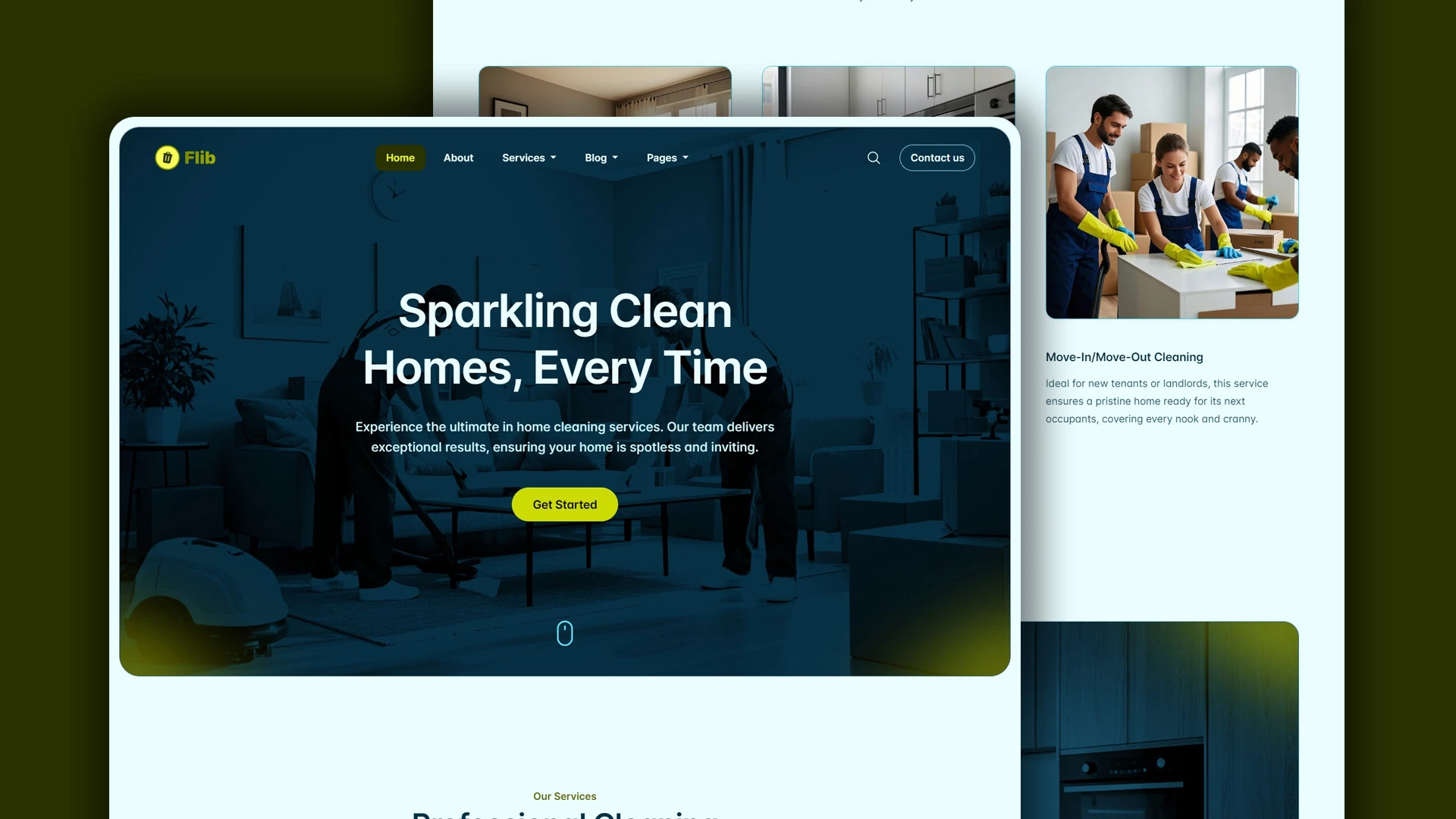 Flib - HTML Website Template For Premium Home Cleaning Services