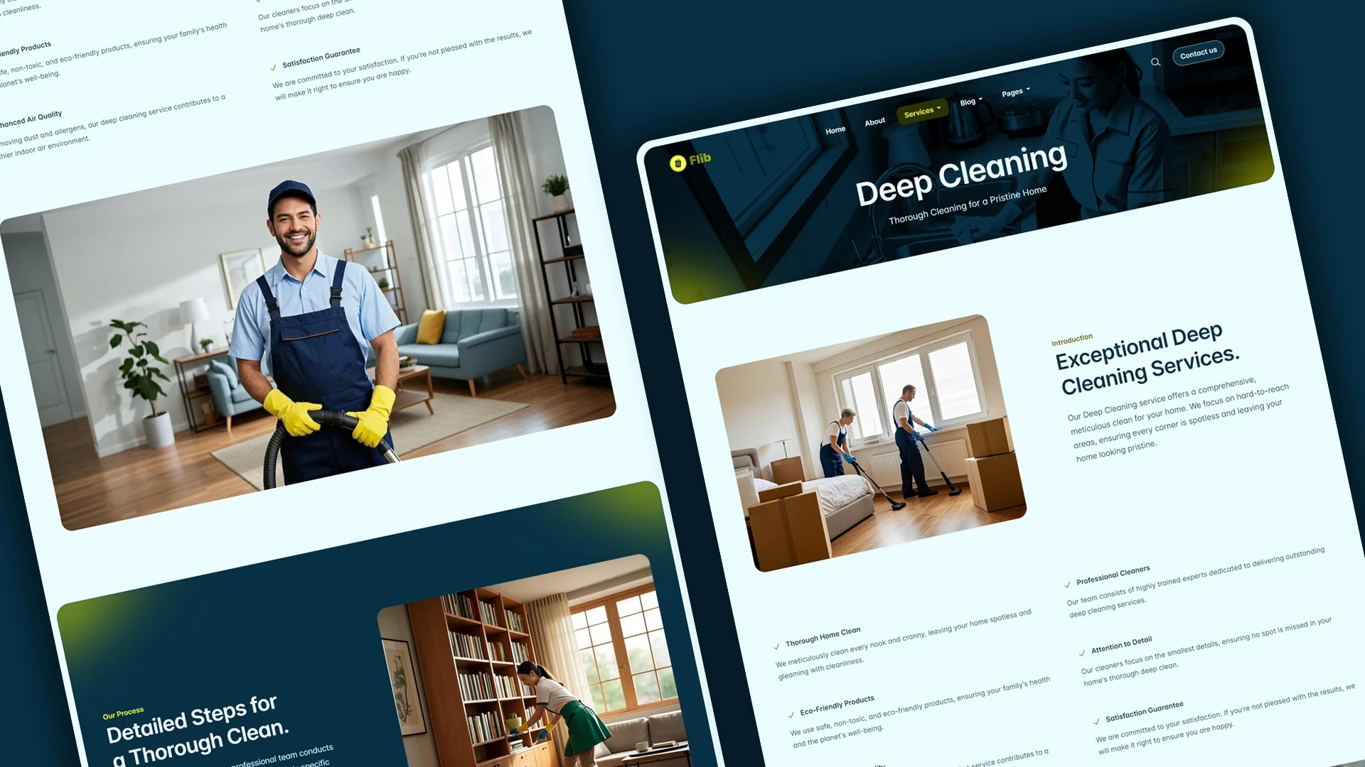 Flib - HTML Website Template For Premium Home Cleaning Services
