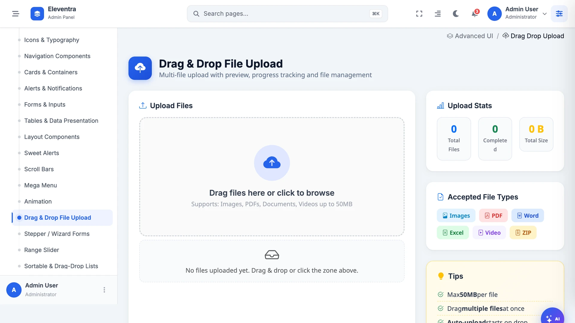 Eleventra - Angular 21 Admin Dashboard Template + UI Kit + 90+ Pages