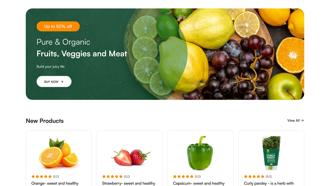 Vegshop - Online Grocery Store & Organic Food eCommerce Website HTML Template
