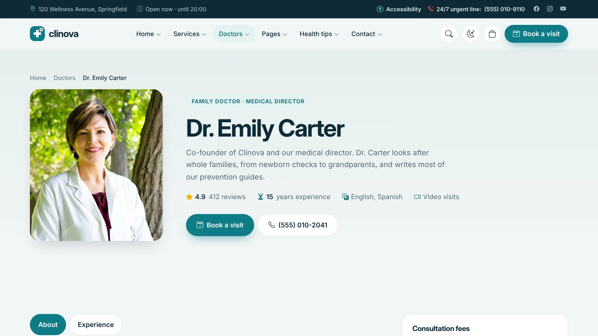 Clinova - Medical Clinic & Healthcare WordPress Theme