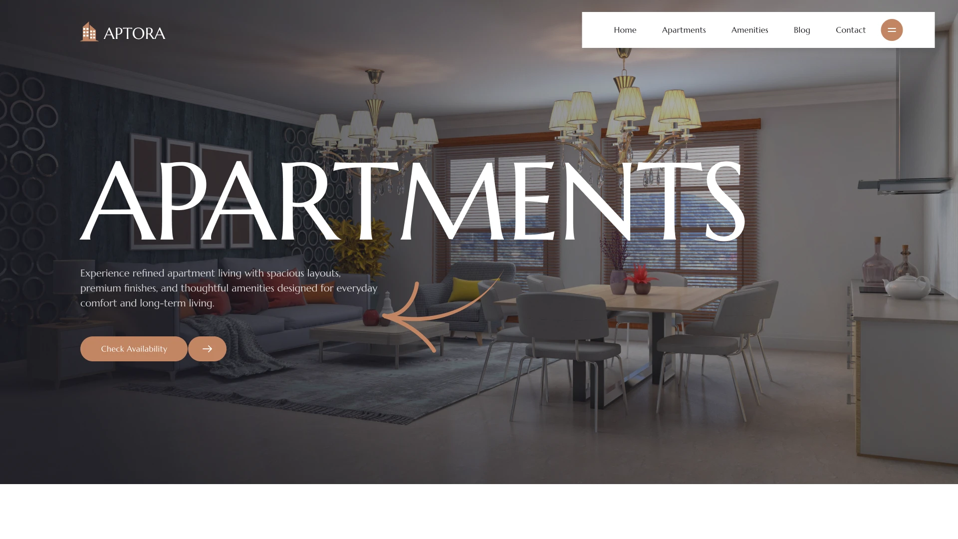 Aptora - Apartments & Residential Leasing Figma Template (Screenshot 1 of 1)